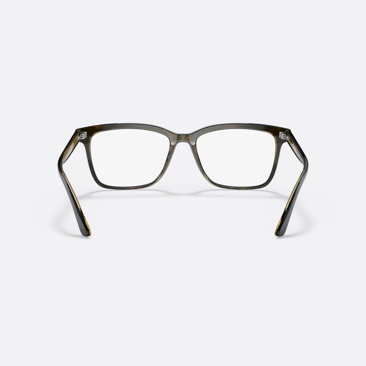 Rame ochelari de vedere Prada PRADA PR 14WV ZXH-1O1 C, geometrica havana, pentru bărbați, punte simplă tip șa, literele brandului pe brațe, vedere din spate