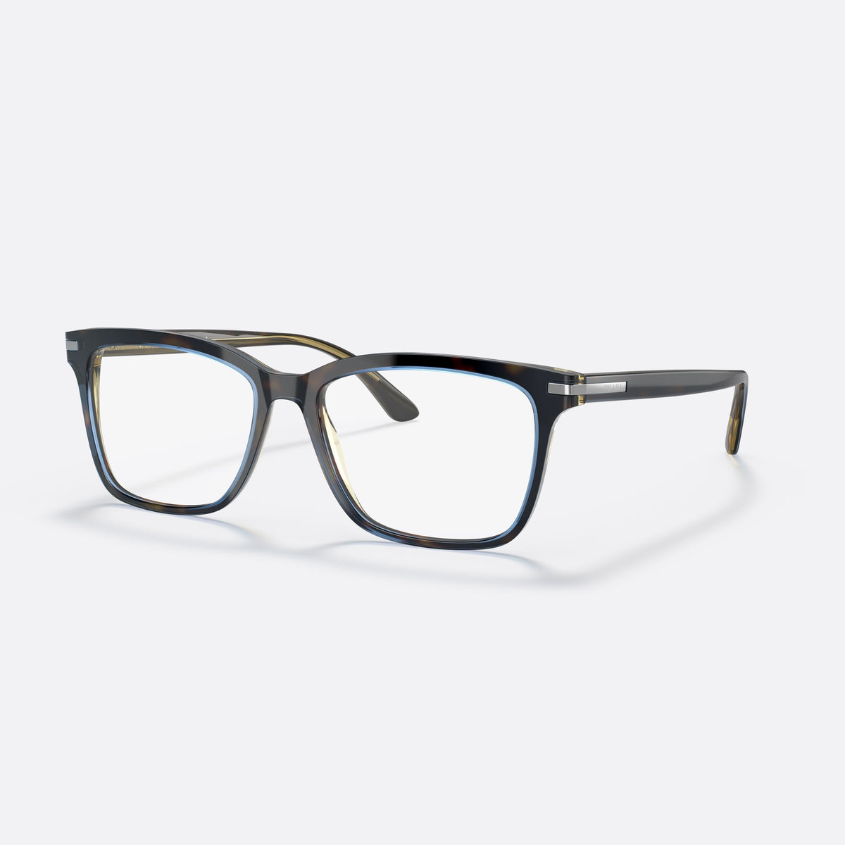 Rame ochelari de vedere Prada PRADA PR 14WV ZXH-1O1 C, geometrica havana, pentru bărbați, punte simplă tip șa, literele brandului pe brațe