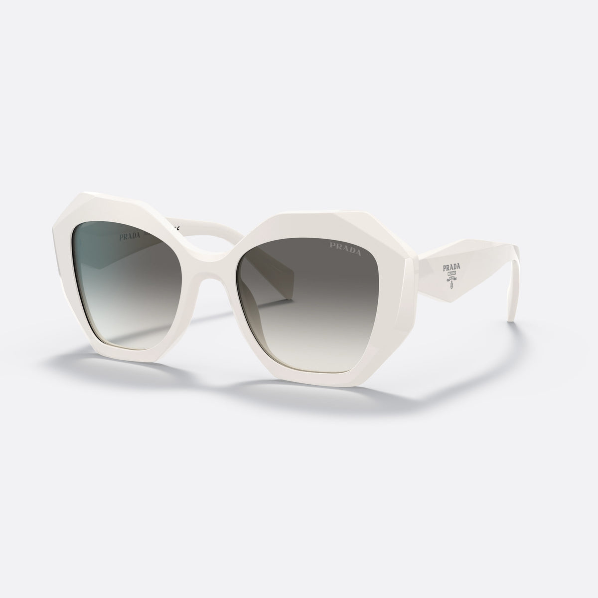 Ochelari de soare Prada PRADA PR 16WS 142-130, fluture alb, pentru femei, punte integrată simplă, literele brandului pe brațe