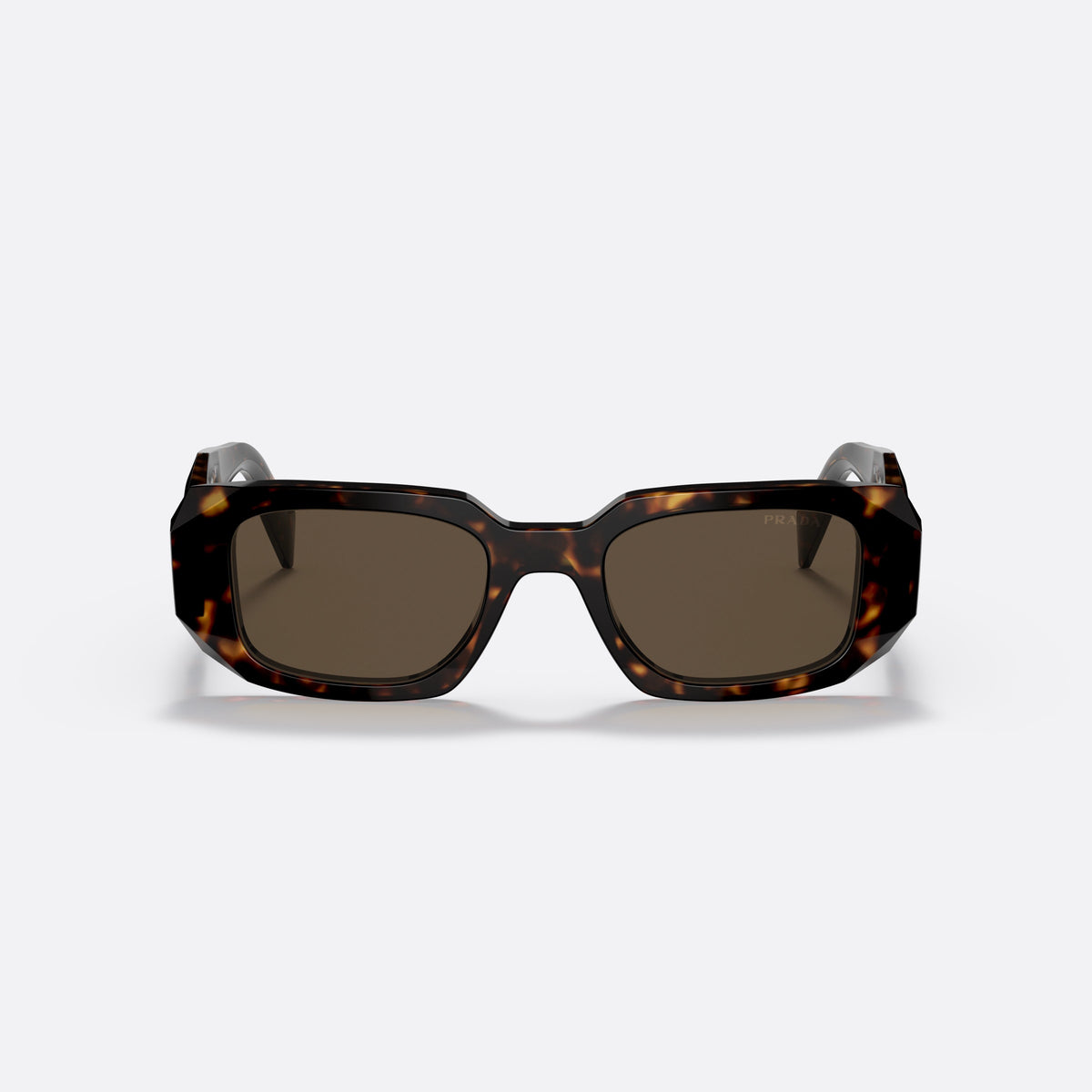 Prada PRADA PR 17WS 2AU-8C1 H sunglasses, havana geometric frame for women, plain bridge, brand lettering on temples, full-rim frame, front view