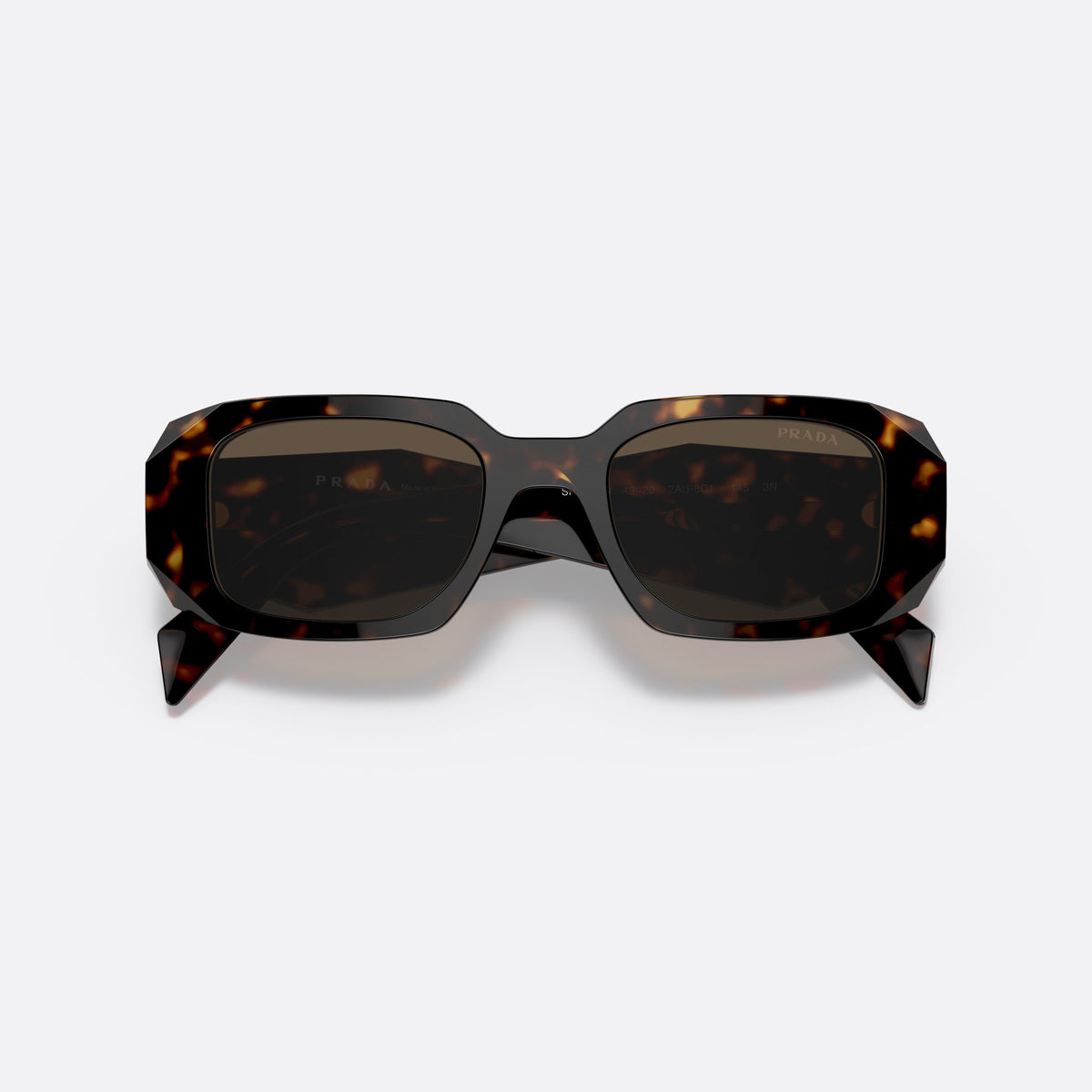 Prada PRADA PR 17WS 2AU-8C1 H sunglasses, havana geometric frame for women, plain bridge, brand lettering on temples, full-rim frame, folded