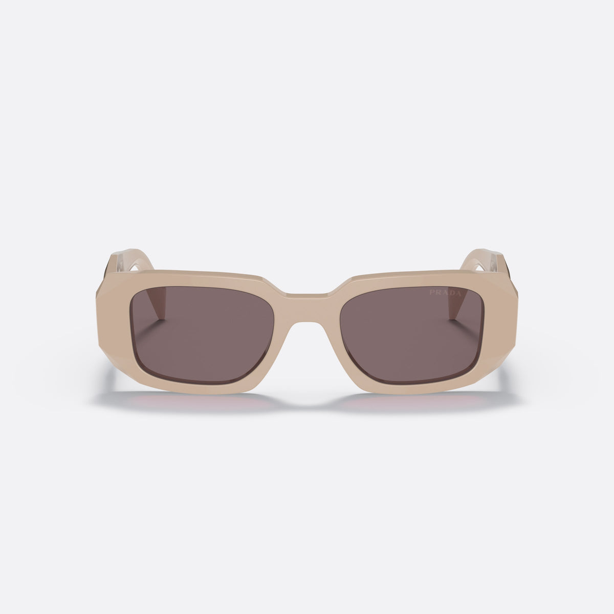 Prada PRADA PR 17WS VYJ-6X1 sunglasses, white geometric frame for women, plain bridge, brand lettering on the temples, full-rim frame, front view