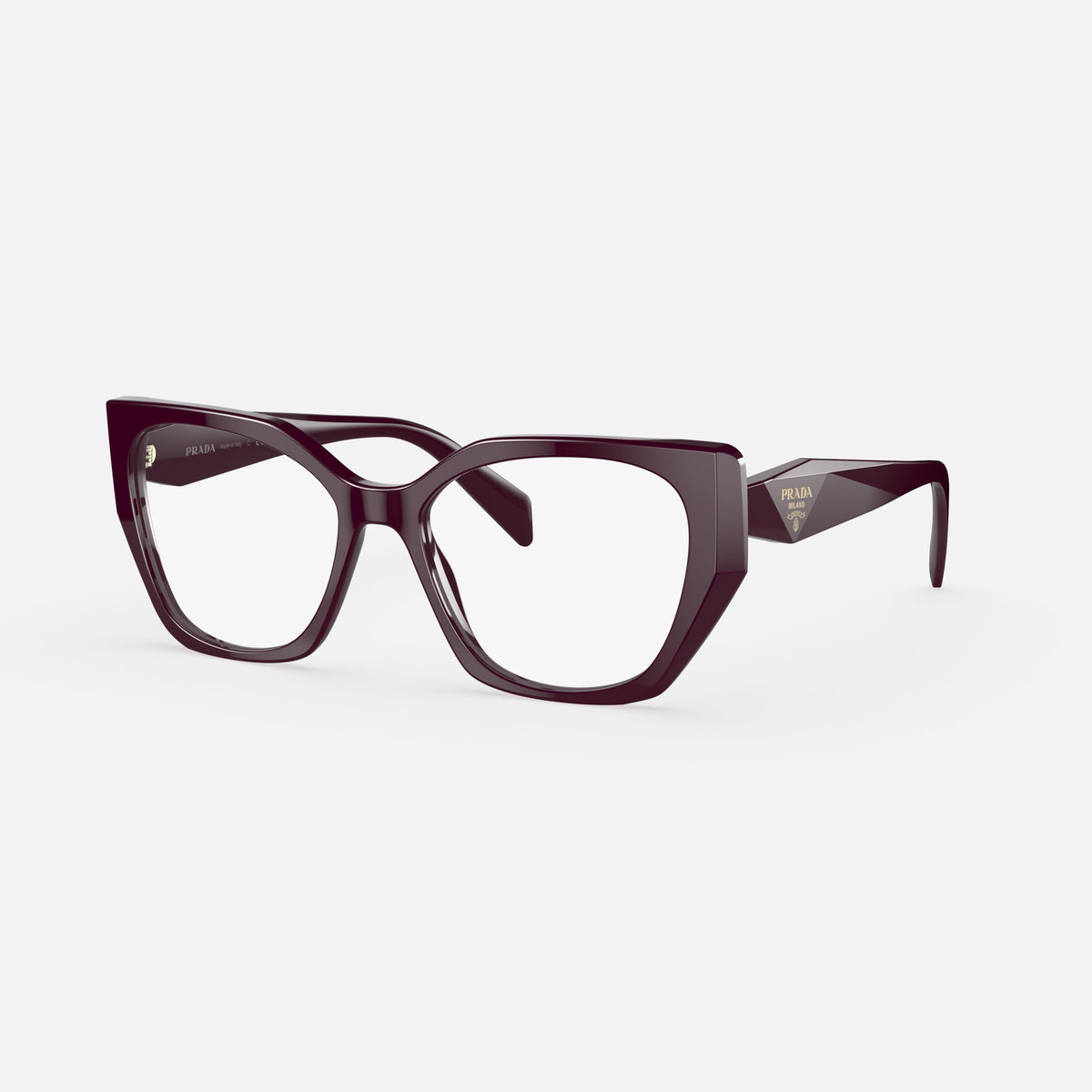 Rame ochelari de vedere Prada PRADA PR 18WV VIY-1O1, cat eye roșu, pentru femei, punte simplă, literele brandului pe brațe, ramă completă