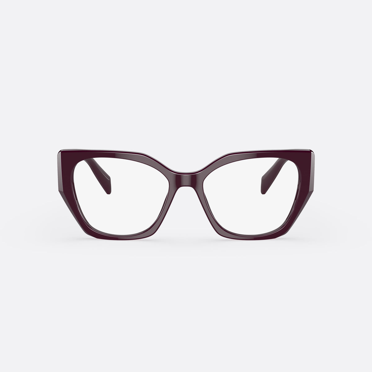 Prada PRADA PR 18WV VIY-1O1 eyeglasses, red cat eye frame for women, plain bridge, brand lettering on temples, full-rim frame, front view