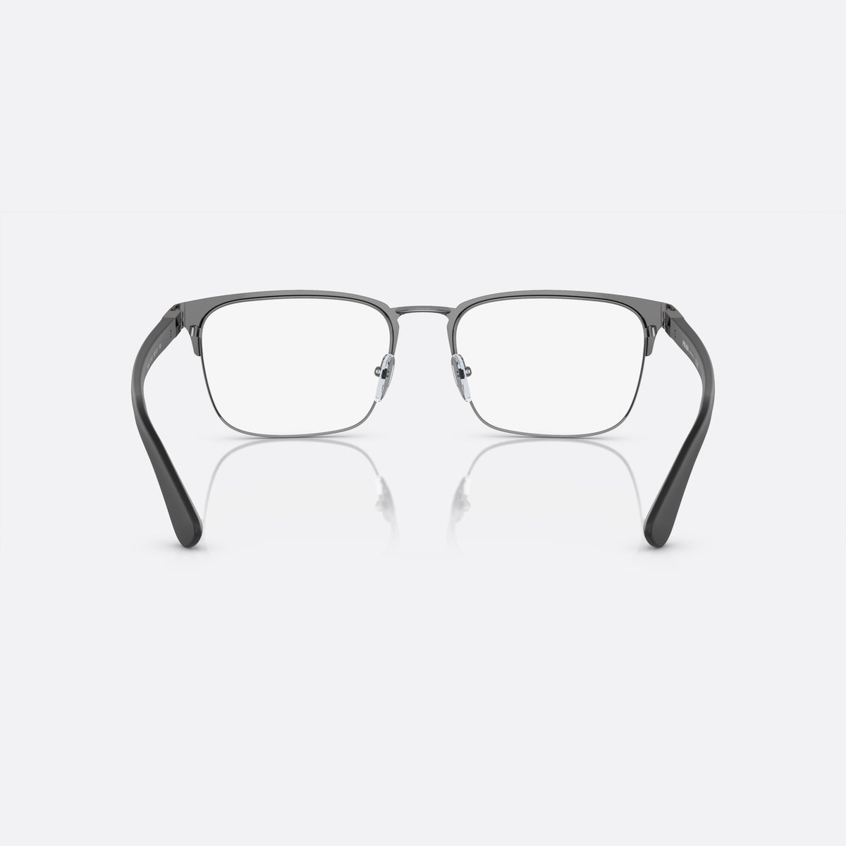 Prada PRADA PR 54TV 1BO-1O1 eyeglasses, black geometric frame for men, double bridge with metal, brand lettering on the temples, back view