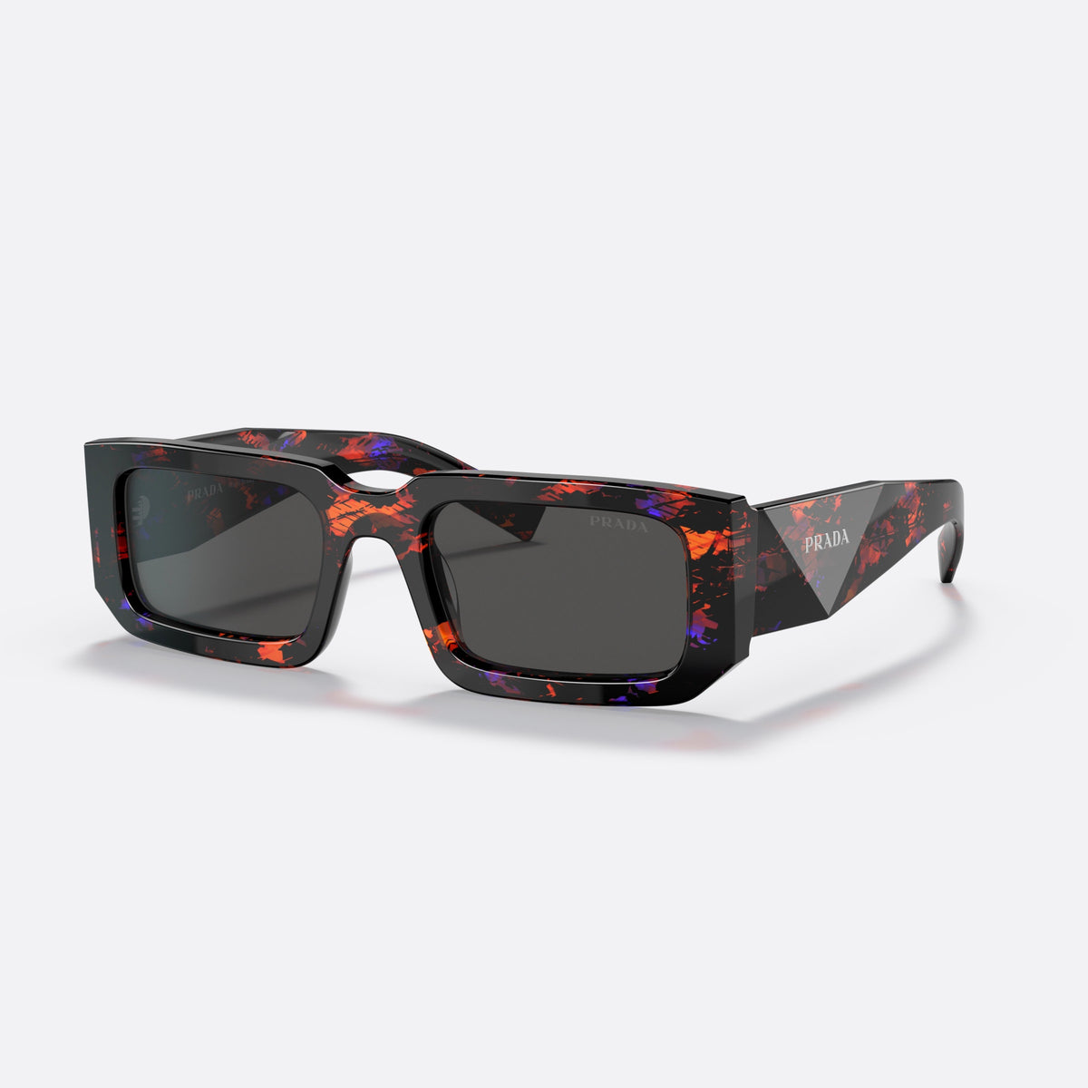 Ochelari de soare Prada Symbole PR 06YS 06V-5S0, rectangulari țestoasă, pentru bărbați, punte simplă, literele brandului pe brațe, ramă completă