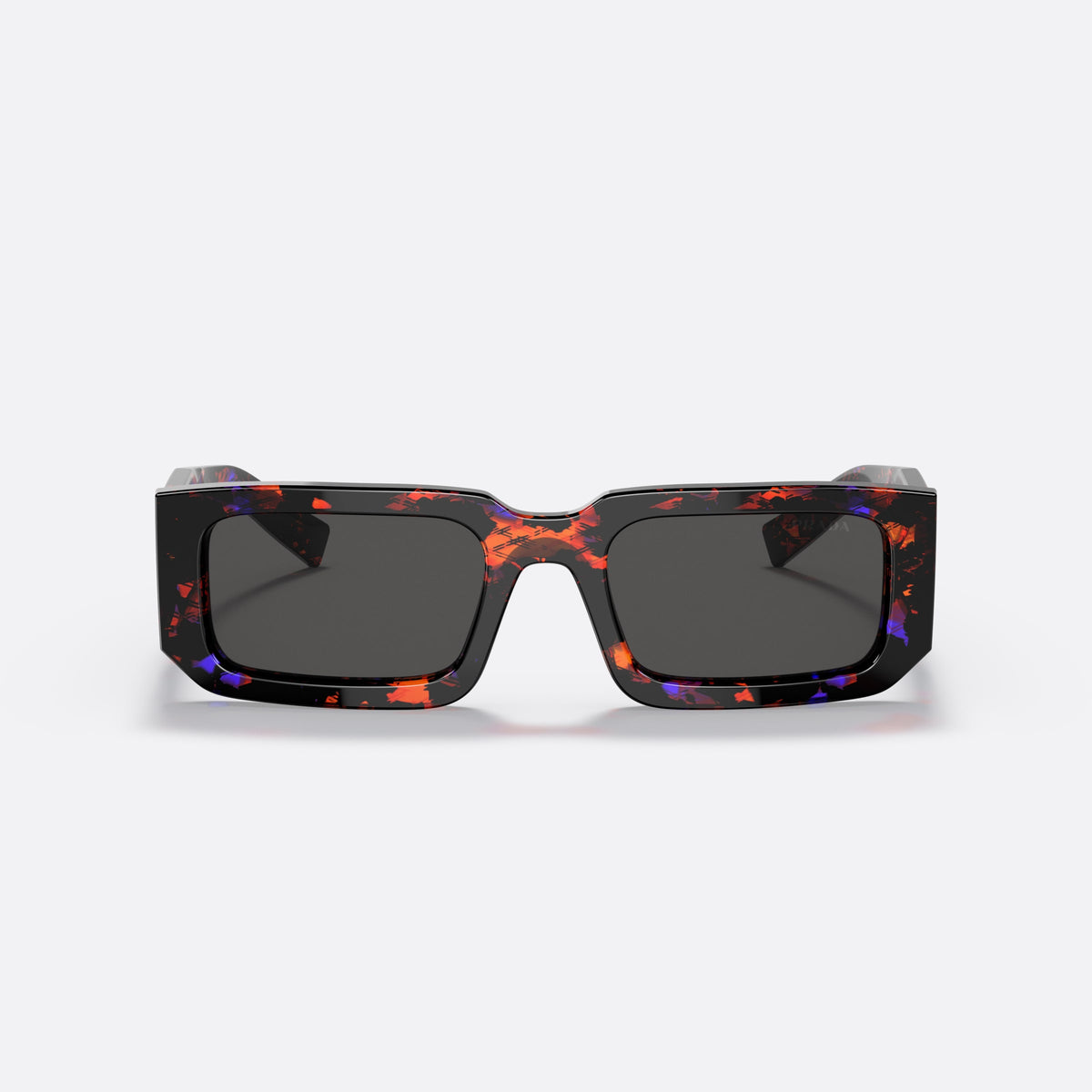 Ochelari de soare Prada Symbole PR 06YS 06V-5S0, rectangulari țestoasă, pentru bărbați, punte simplă, literele brandului pe brațe, ramă completă, vedere din față