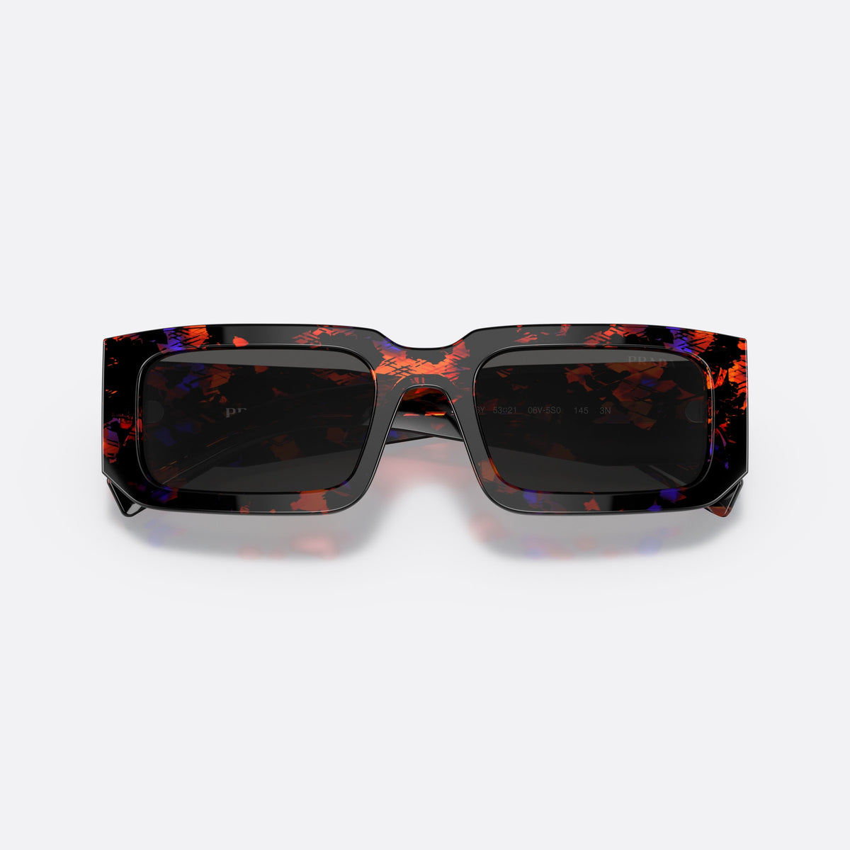 Ochelari de soare Prada Symbole PR 06YS 06V-5S0, rectangulari țestoasă, pentru bărbați, punte simplă, literele brandului pe brațe, ramă completă, cu brațele pliate