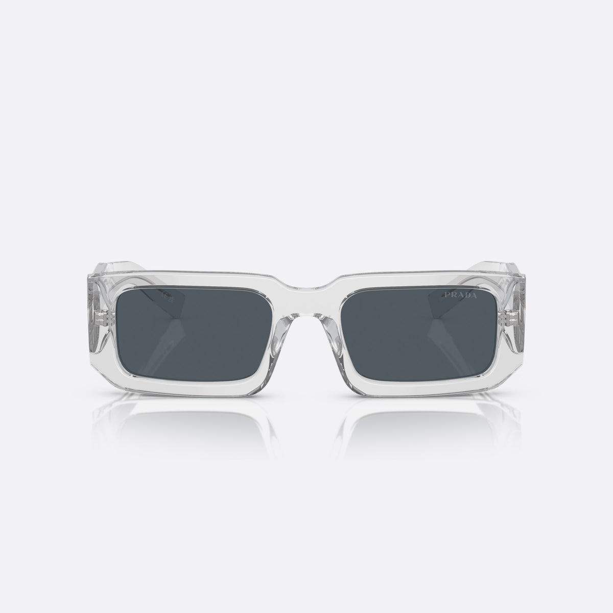 Ochelari de soare Prada Symbole PR 06YS 12R-09T, rectangulari transparent, pentru bărbați, punte keyhole, logo al brandului pe colțul frontal, vedere din față
