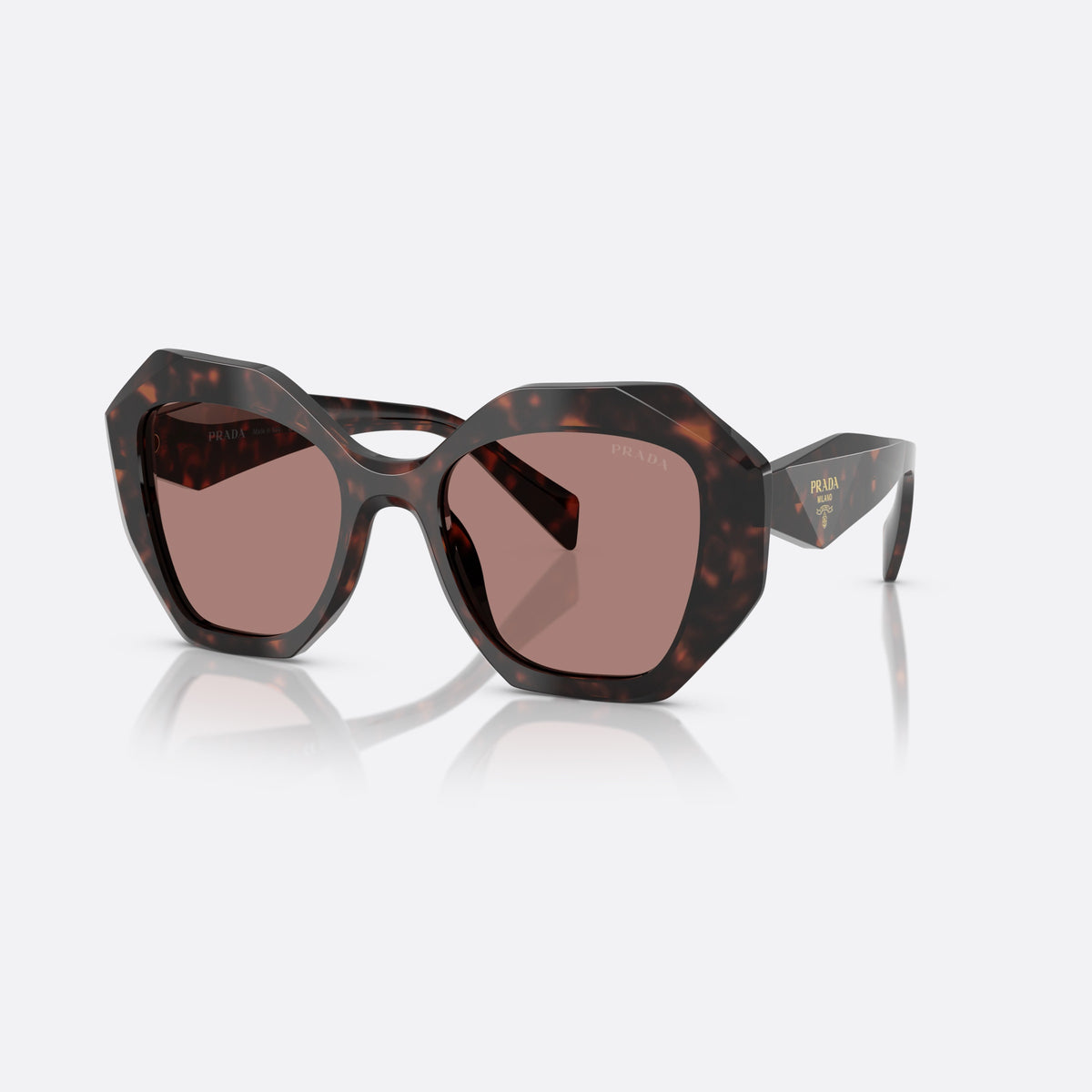 Ochelari de soare Prada Symbole PR 16WS 17N-60B, fluture țestoasă, unisex, punte integrată simplă, literele brandului pe brațe
