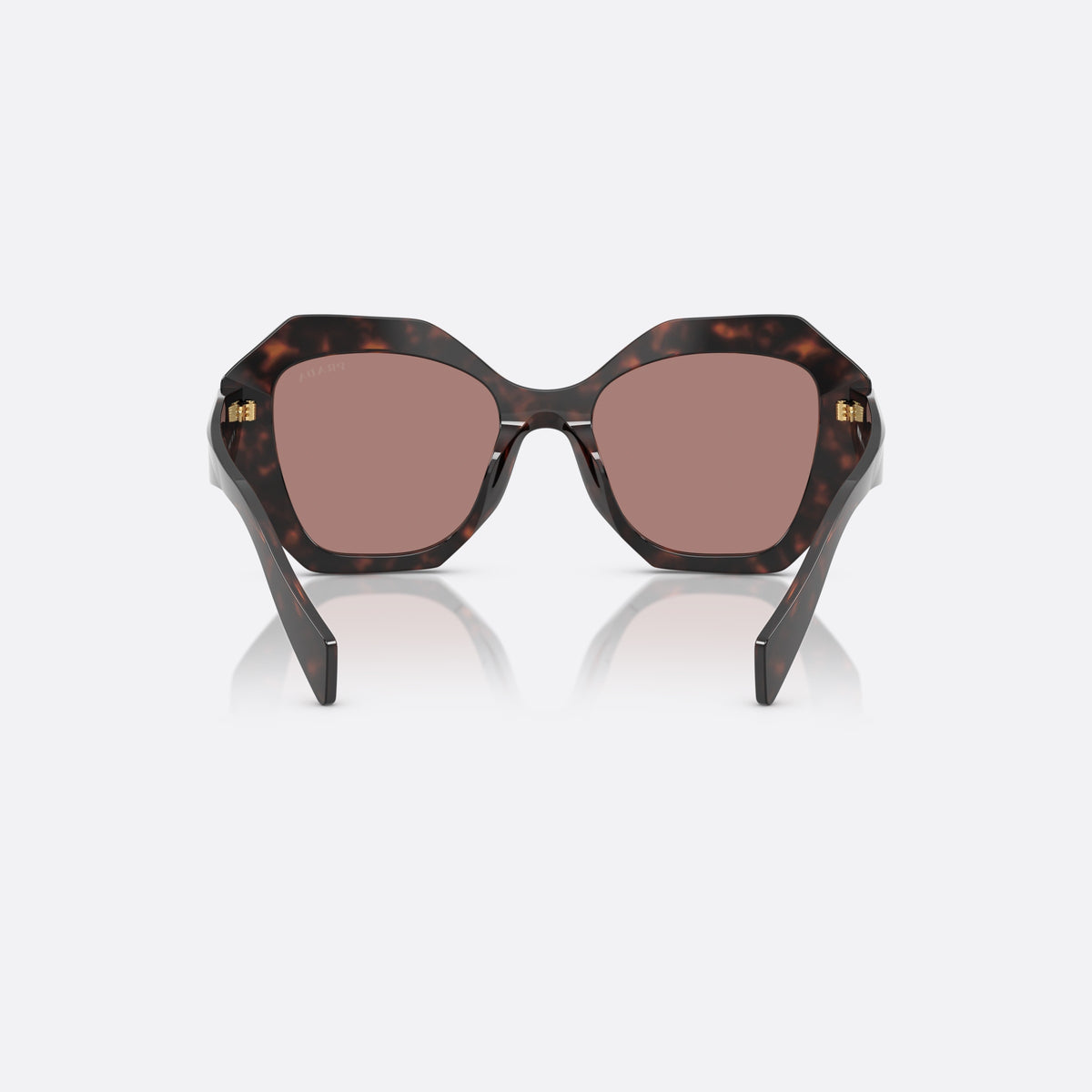 Ochelari de soare Prada Symbole PR 16WS 17N-60B, fluture țestoasă, unisex, punte integrată simplă, literele brandului pe brațe, vedere din spate