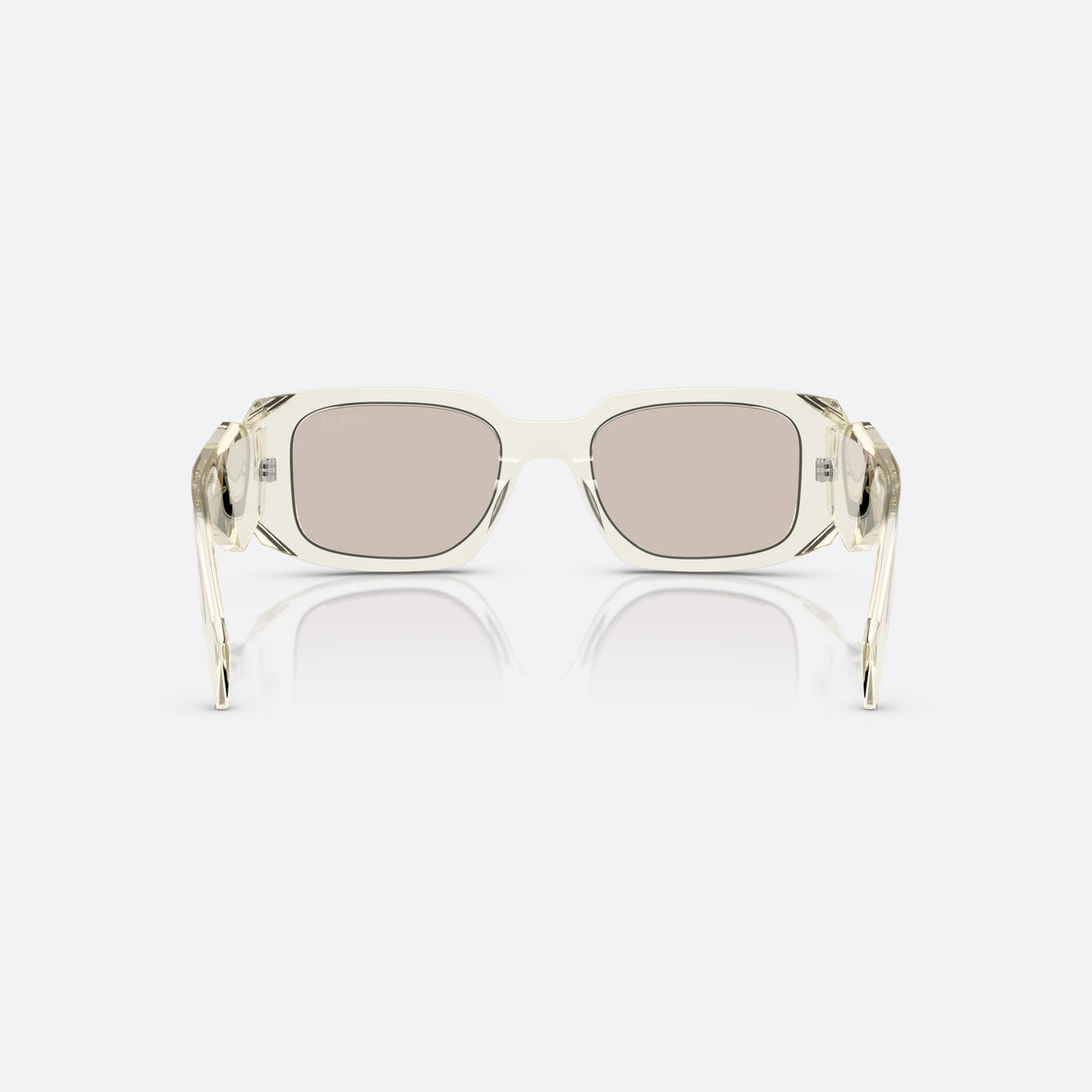 Ochelari de soare Prada Symbole PR 17WS 19X30N, geometrica transparent, pentru femei, punte simplă, literele brandului pe brațe, ramă completă, vedere din spate