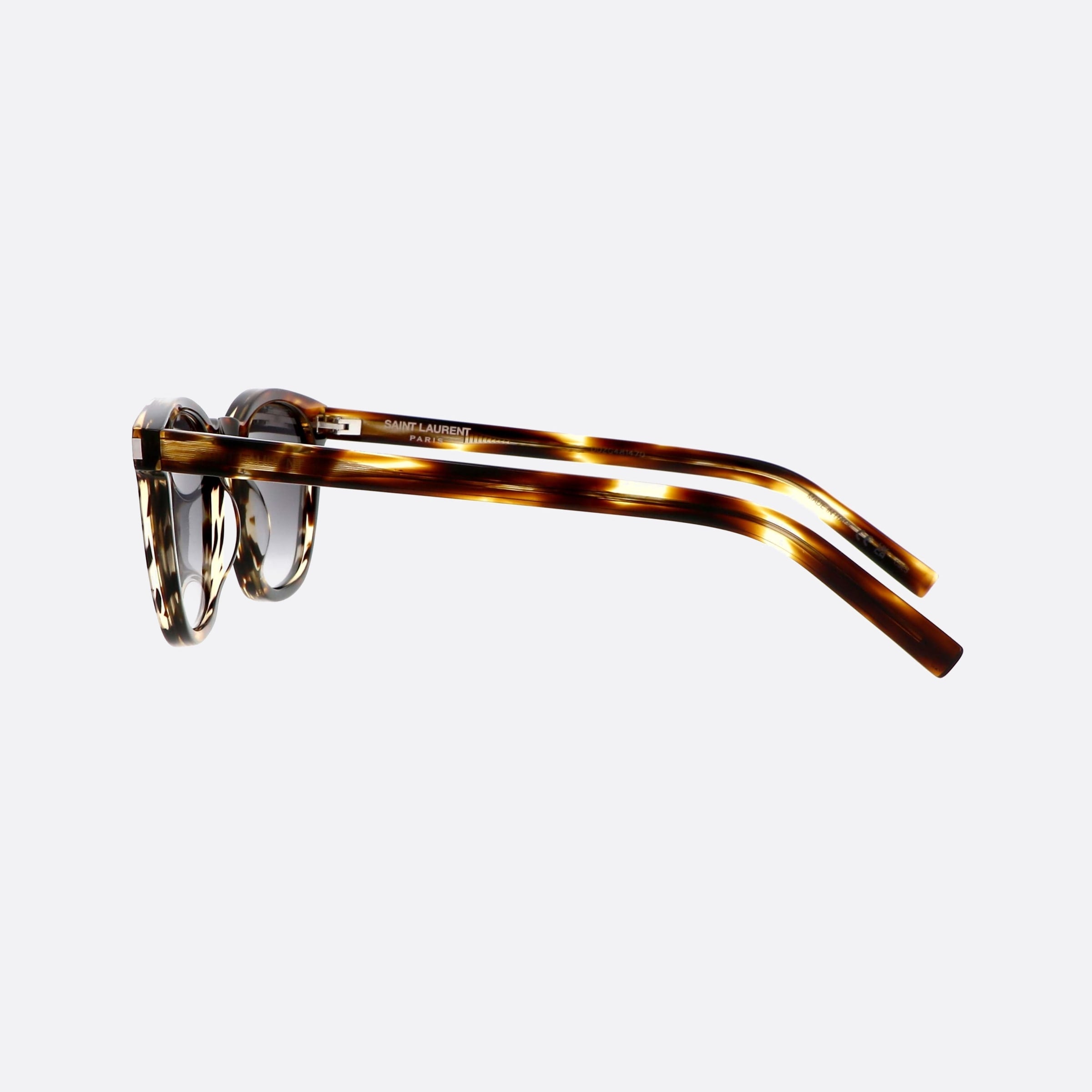 Saint 49mm Laurent Classic Tortoise Square Unisex Sunglasses - Detail View