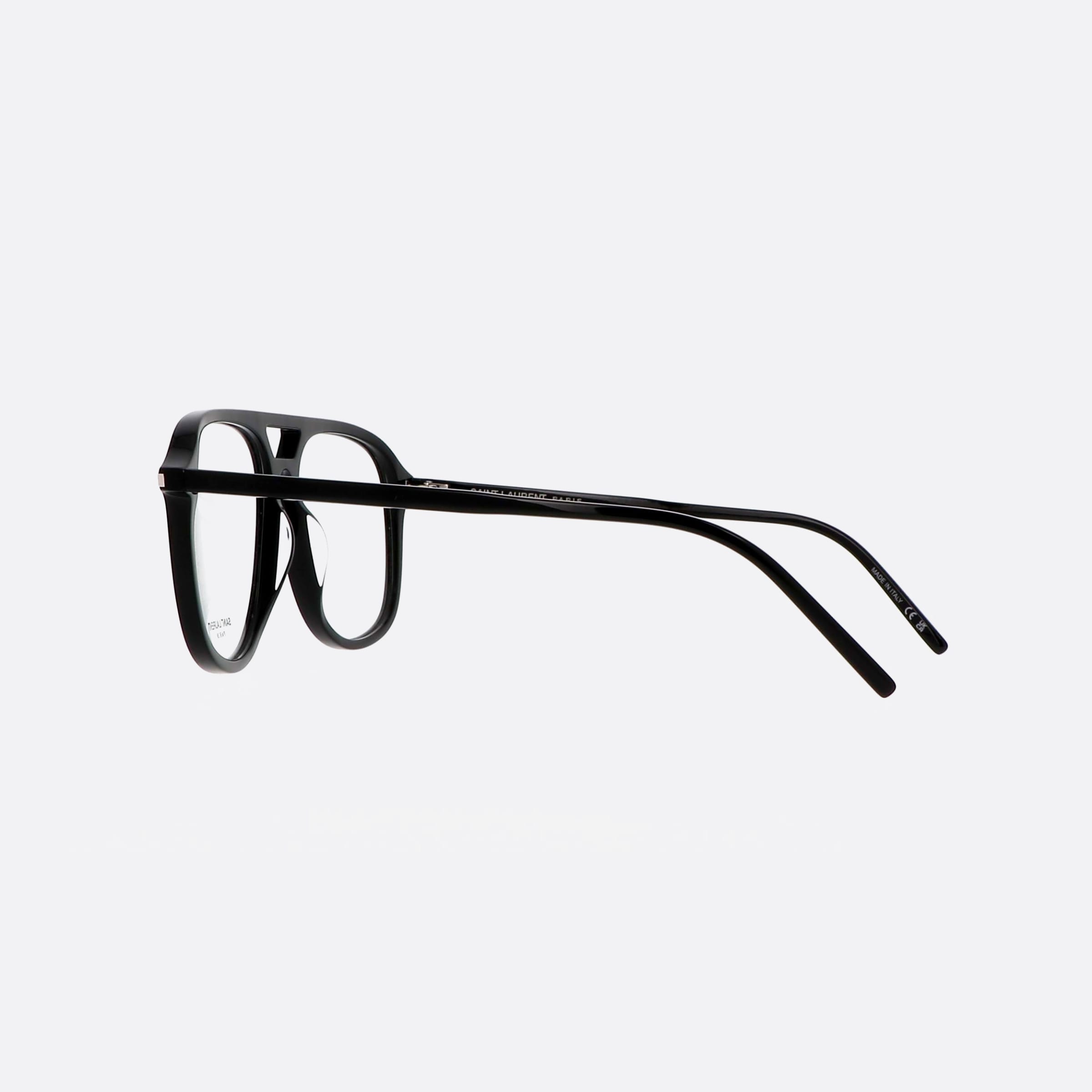 Saint 58mm Laurent Classic 476opt Black Square Men Eyeglasses - Detail View