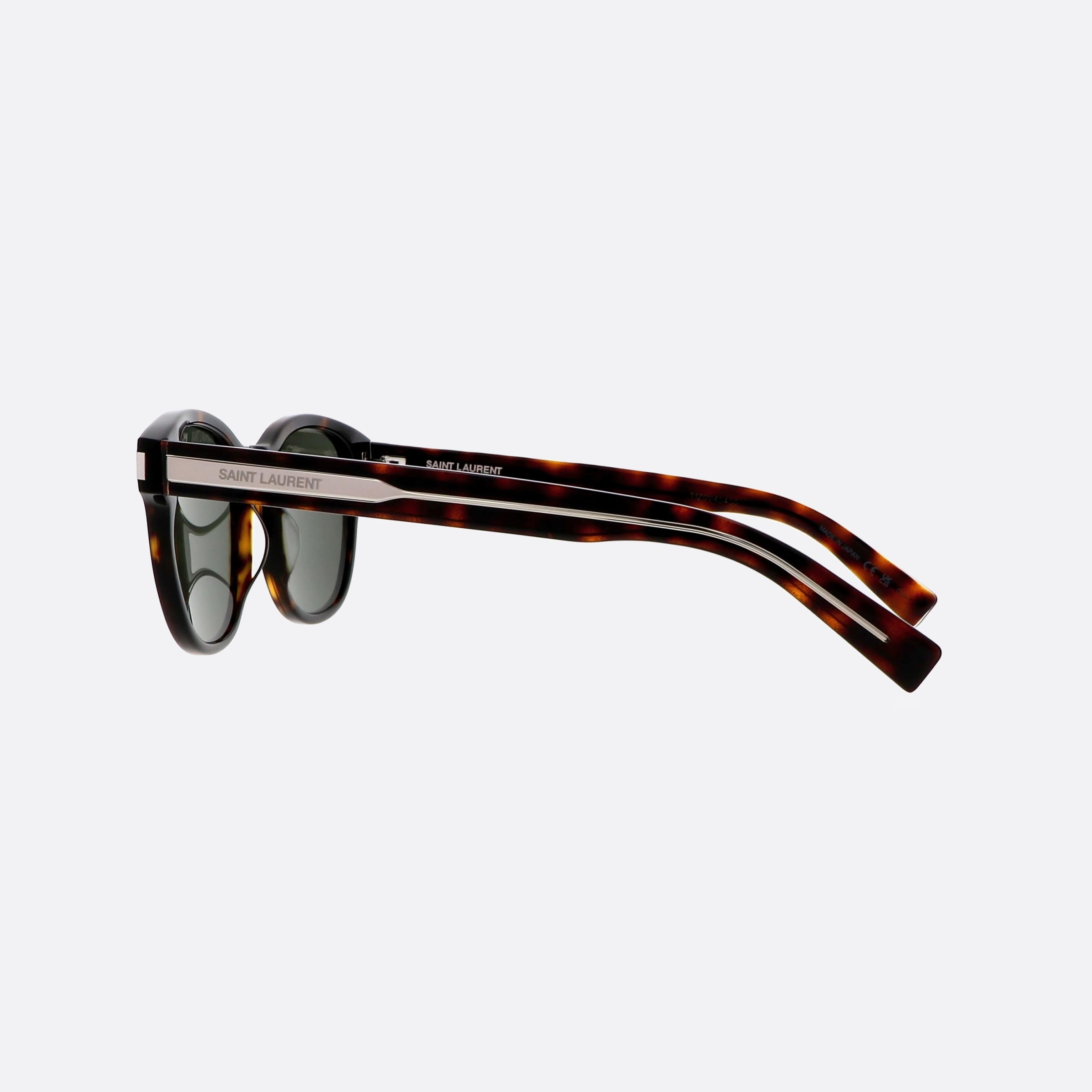 Saint 52mm Laurent Classic Tortoise Round Unisex Sunglasses - Detail View