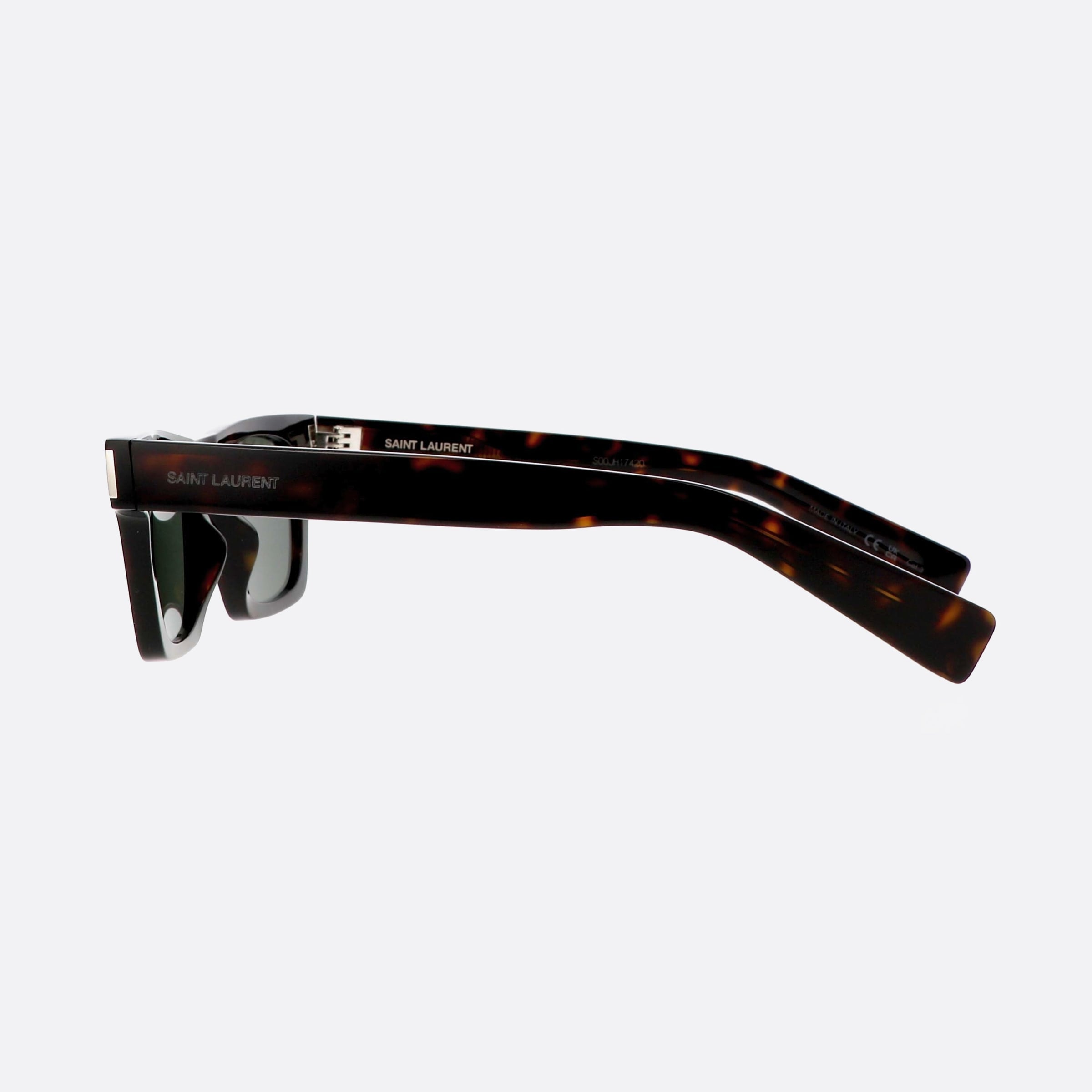Saint 47mm Laurent Corner Angle Tortoise Rectangle Unisex Sunglasses - Detail View