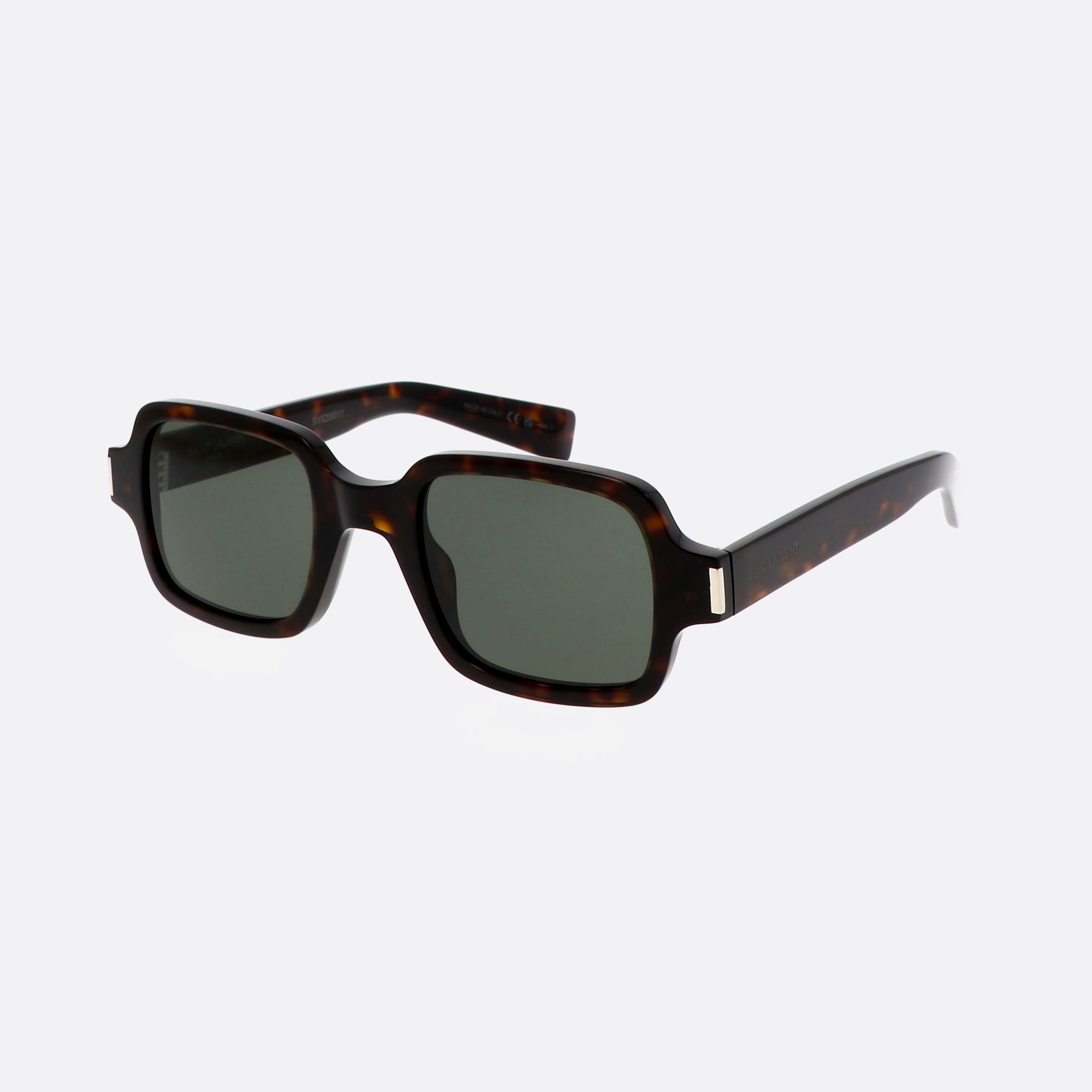 Saint 48mm Laurent Corner Angle Tortoise Square Unisex Sunglasses - Main View