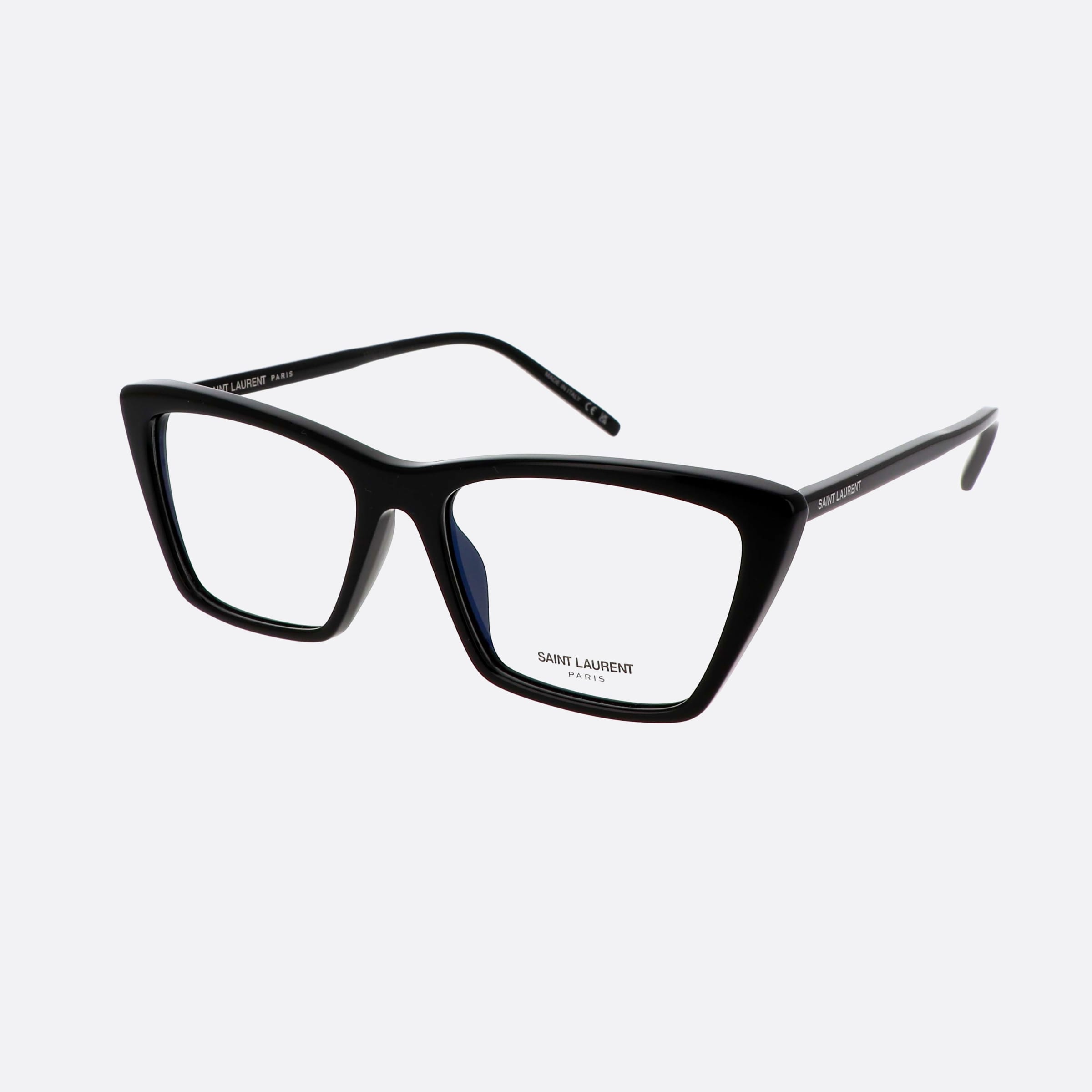 Saint 54mm Laurent Corner Angle Black Squared Woman Eyeglasses - Main View