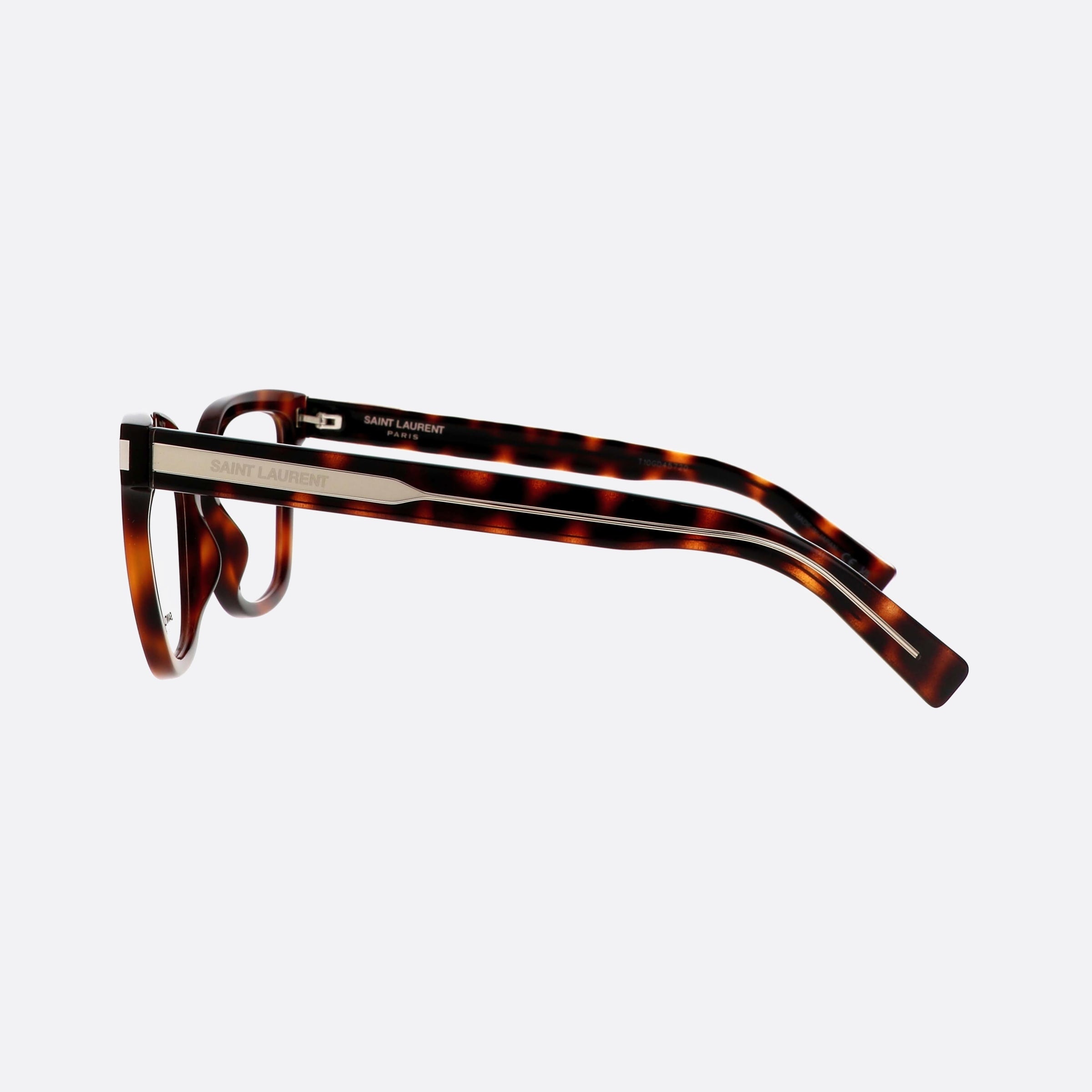 Saint 54mm Laurent Corner Angle Havana Cat Eye Woman Eyeglasses - Detail View