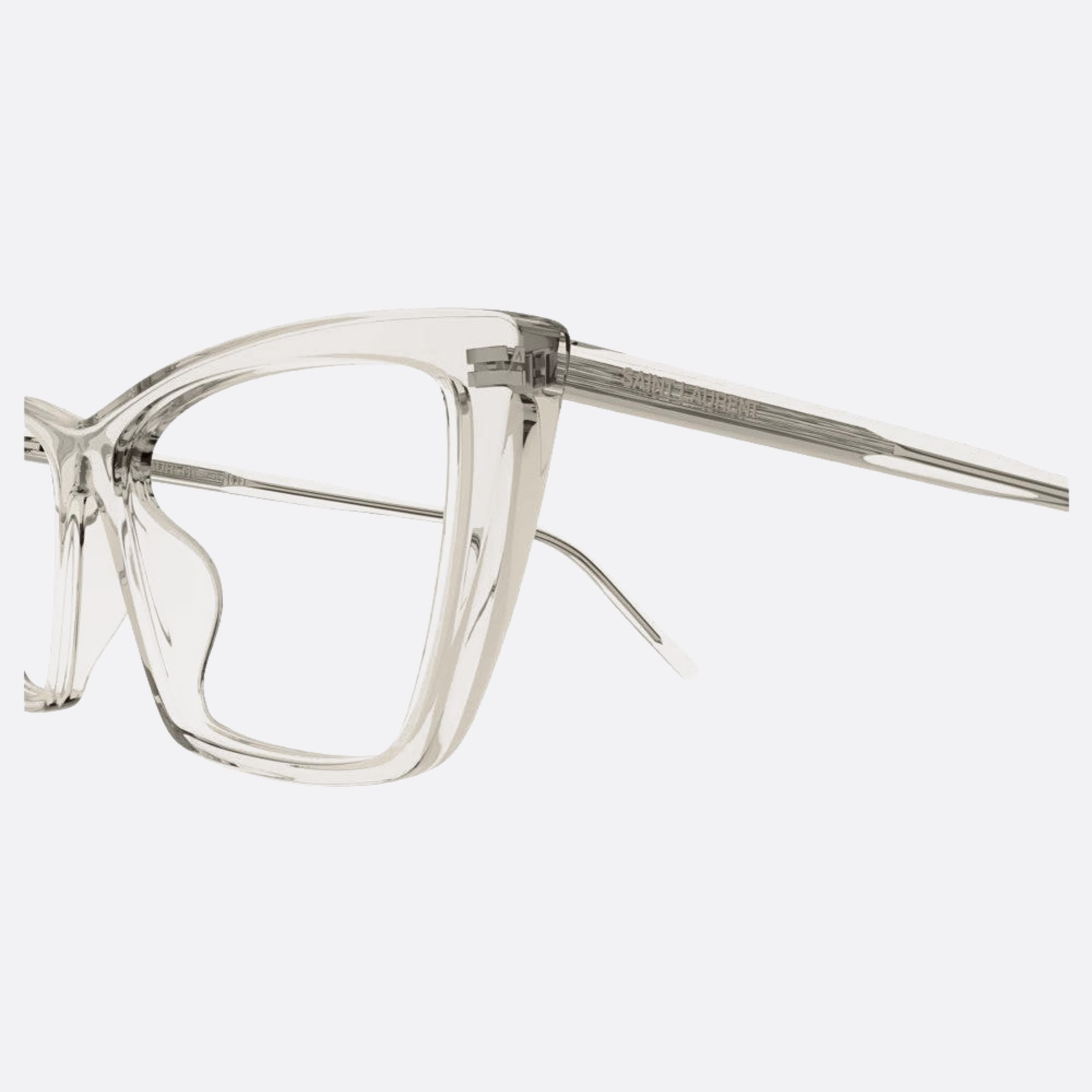 Saint 54mm Laurent Mica Thin Opt Transparent Squared Woman Eyeglasses - Detail View