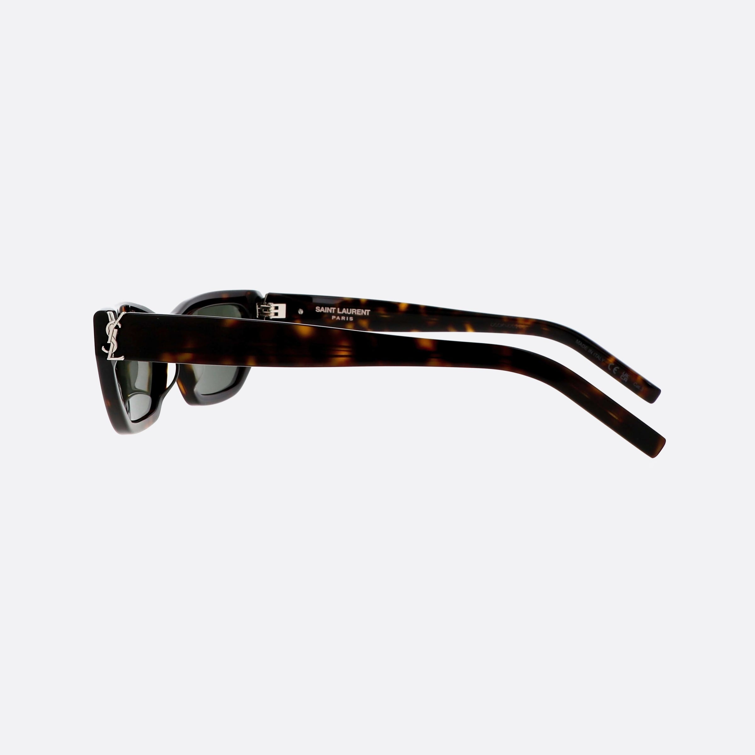 Saint 54mm Laurent Monogram M126 Tortoise Cat Eyes Unisex Sunglasses - Detail View