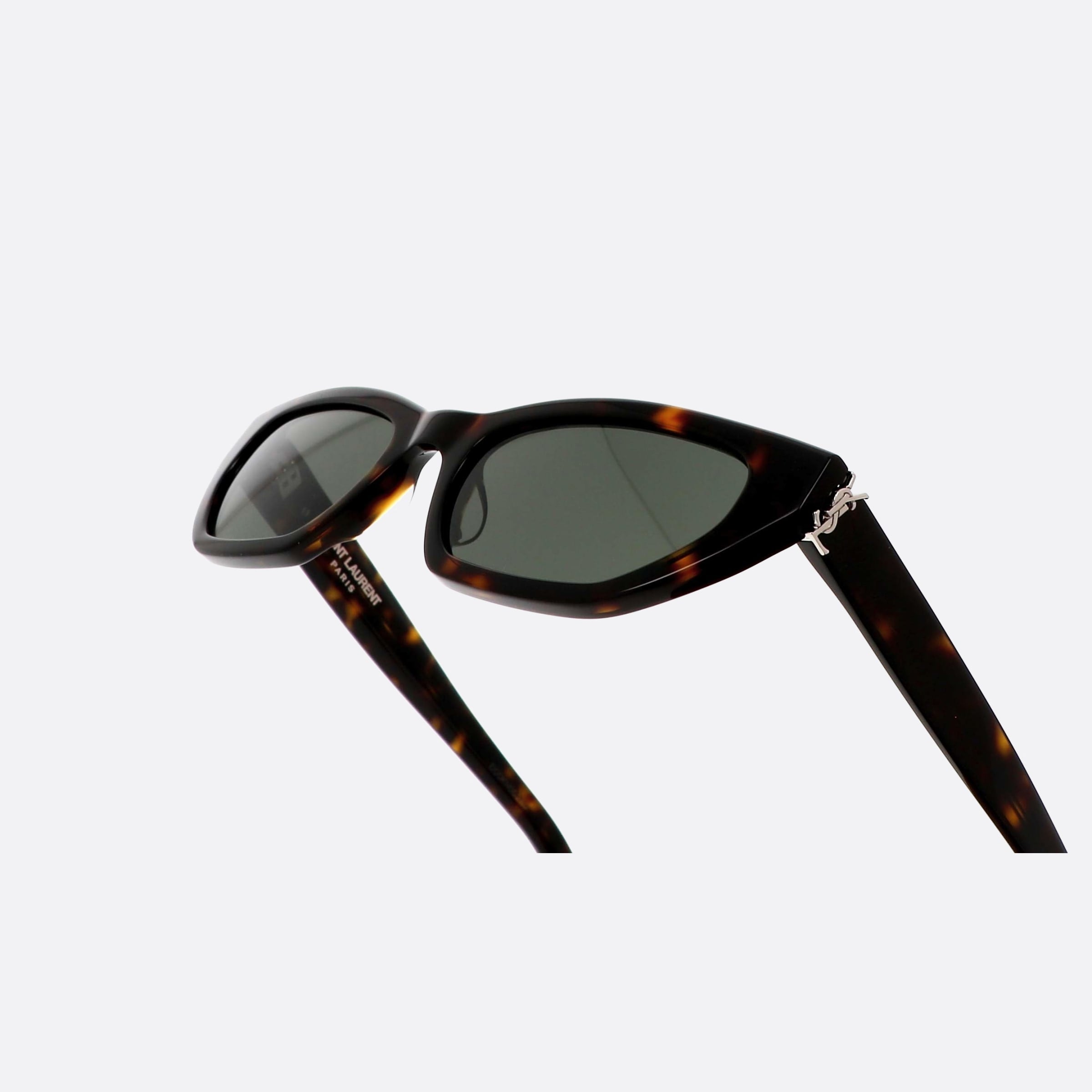 Saint 54mm Laurent Monogram M126 Tortoise Cat Eyes Unisex Sunglasses - Lifestyle Shot