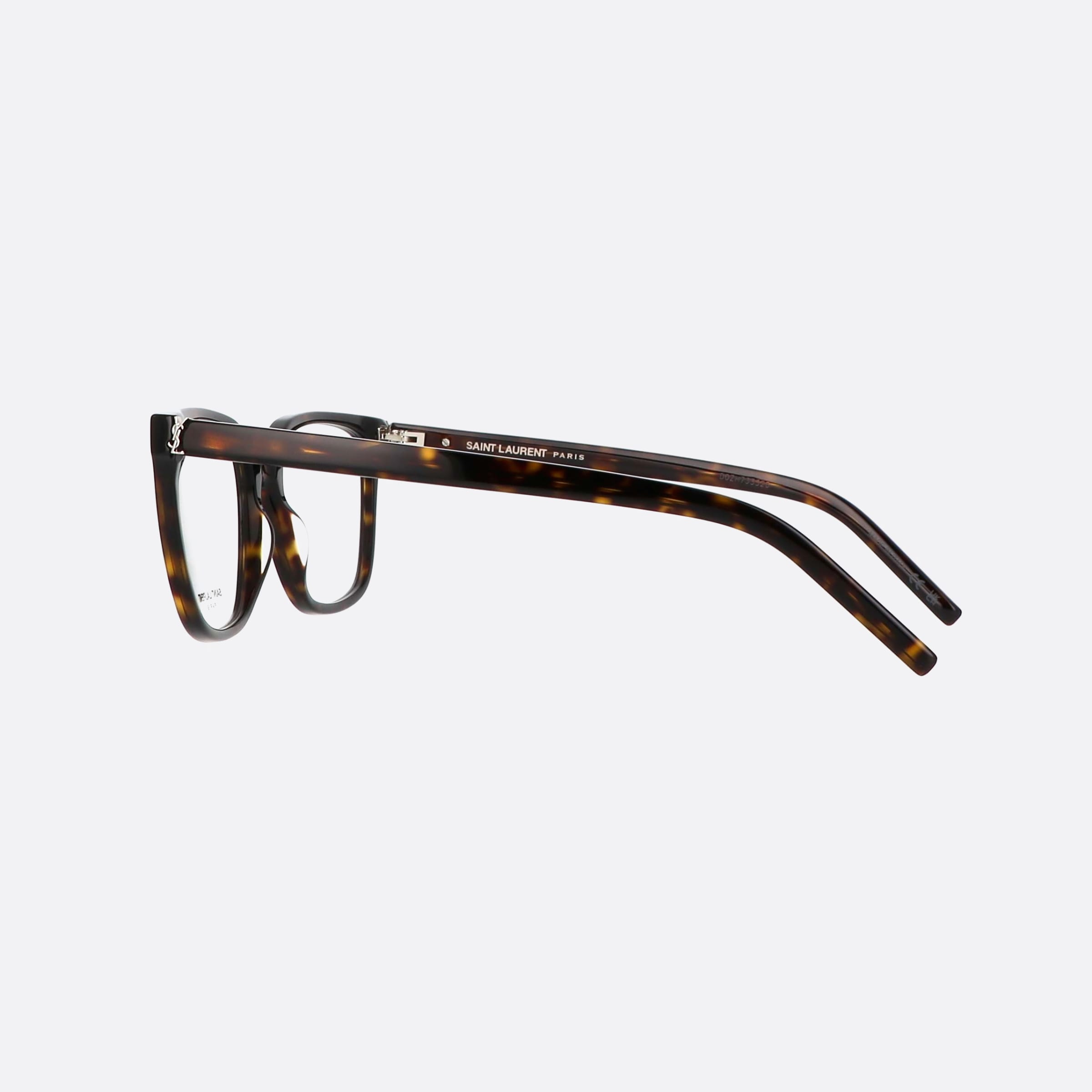 Saint 54mm Laurent Monogram M129 Tortoise Rectangle Unisex Eyeglasses - Detail View