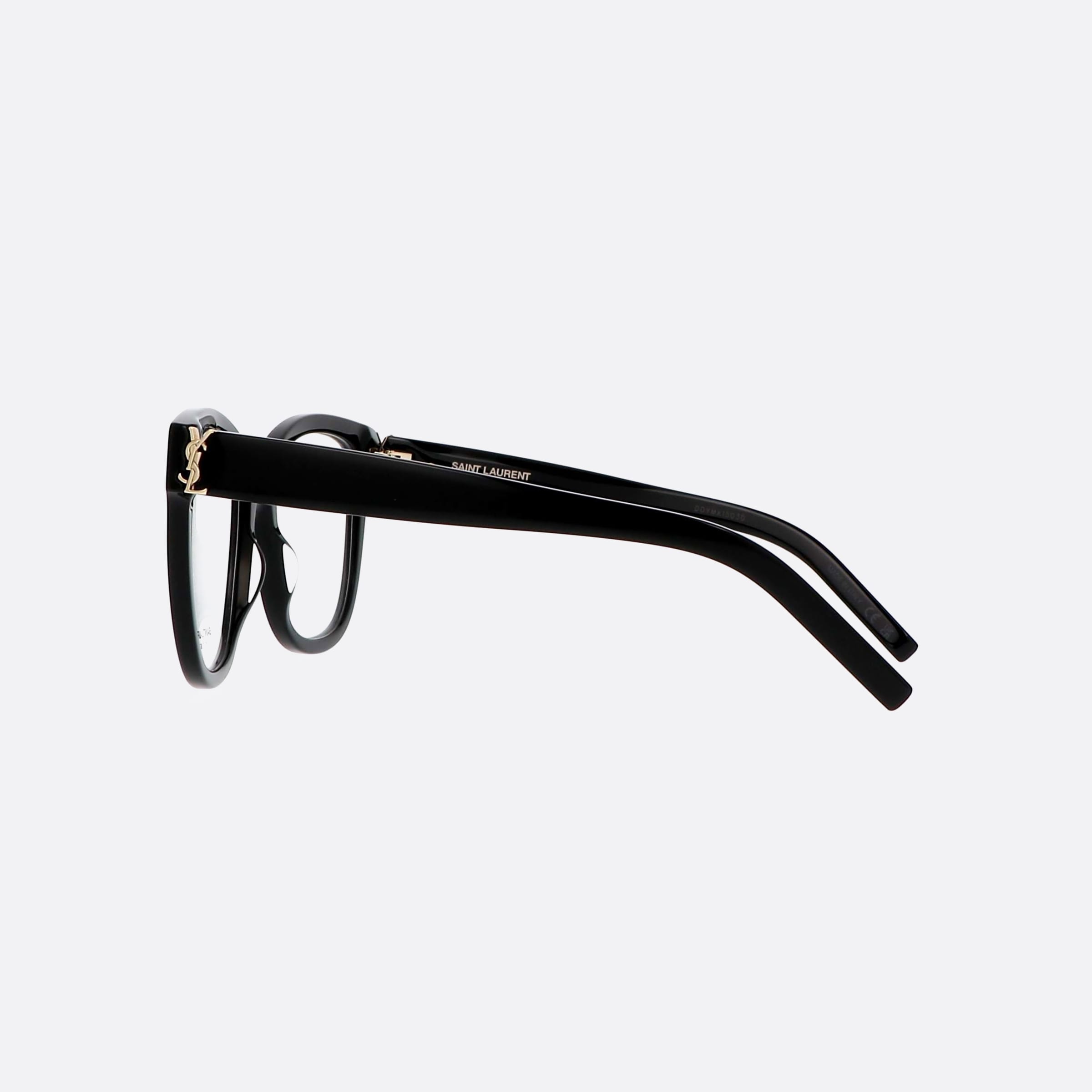 Saint 54mm Laurent Monogram M97 Black Oversize Woman Eyeglasses - Detail View