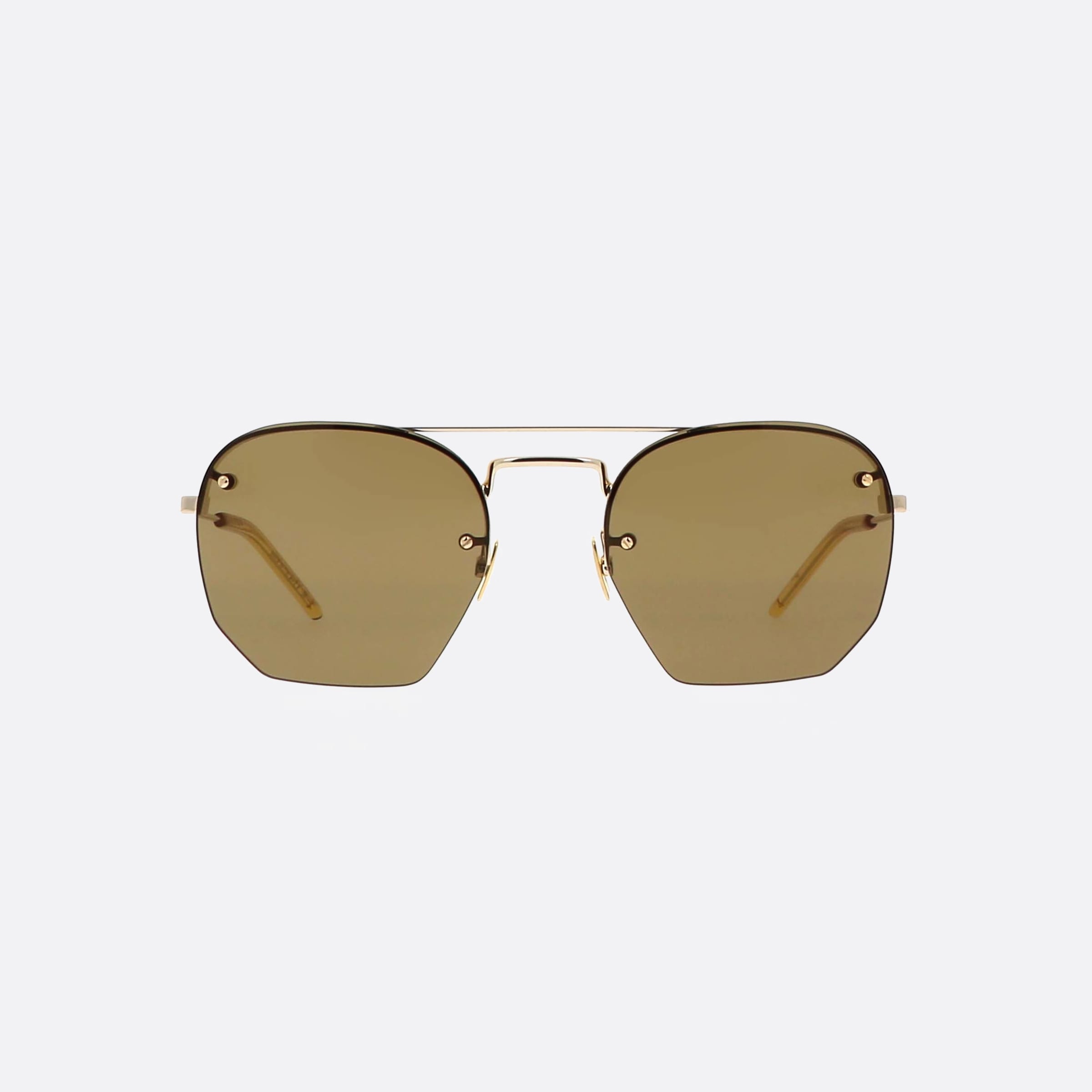 Saint 52mm Laurent New Wave Gold Geometric Man Sunglasses - Side View