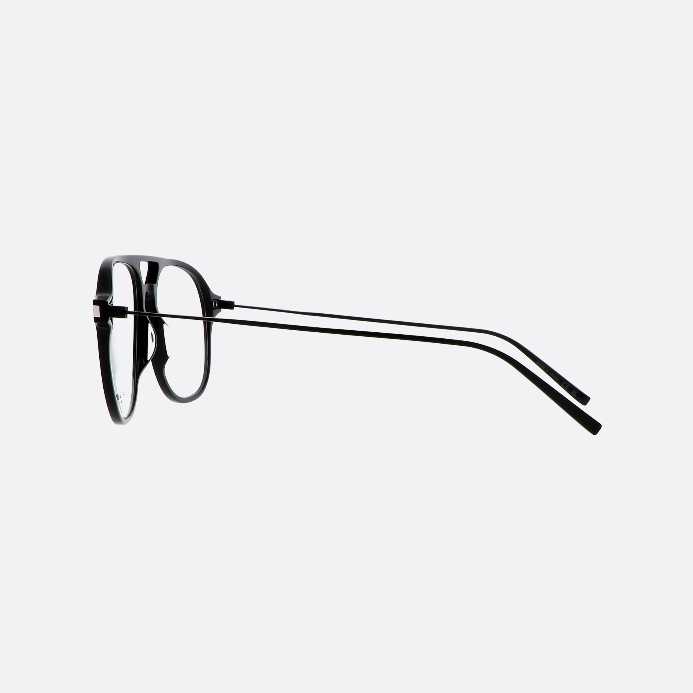 Saint 55mm Laurent New Wave Black Pilot Unisex Eyeglasses - Detail View