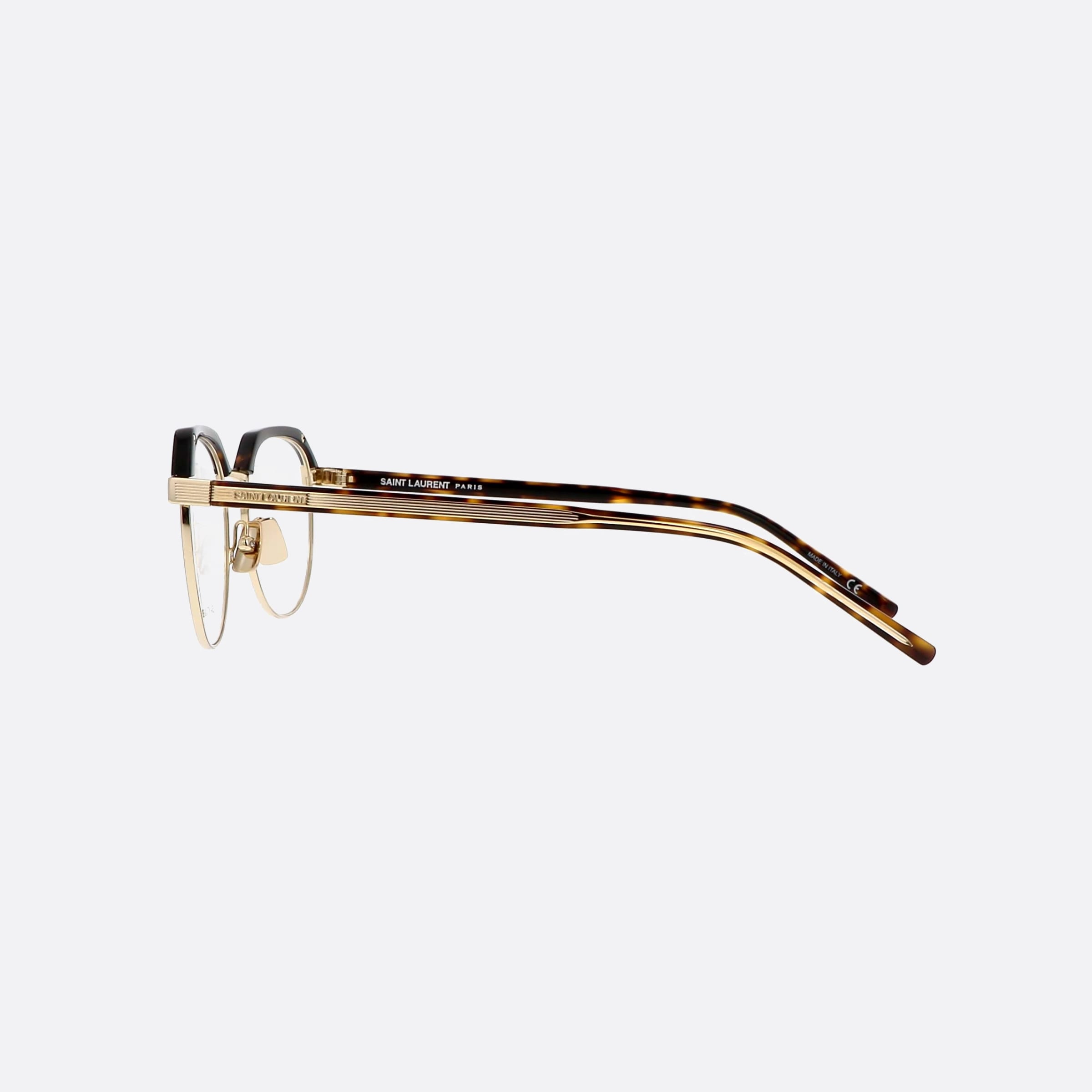 Saint 50mm Laurent Tortoise Oval Unisex Eyeglasses - Detail View
