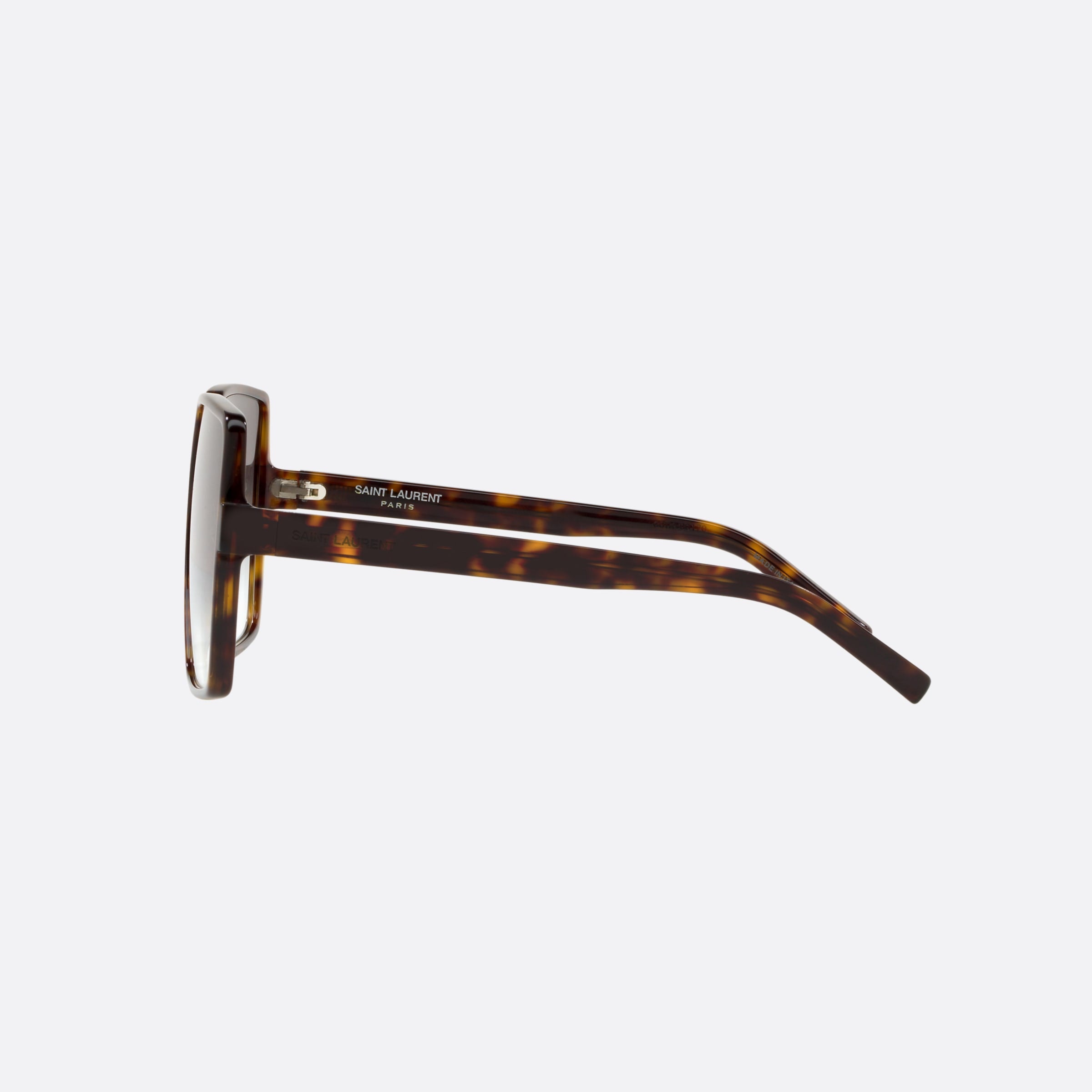 Saint 63mm Laurent Betty Havana Square Woman Sunglasses - Detail View