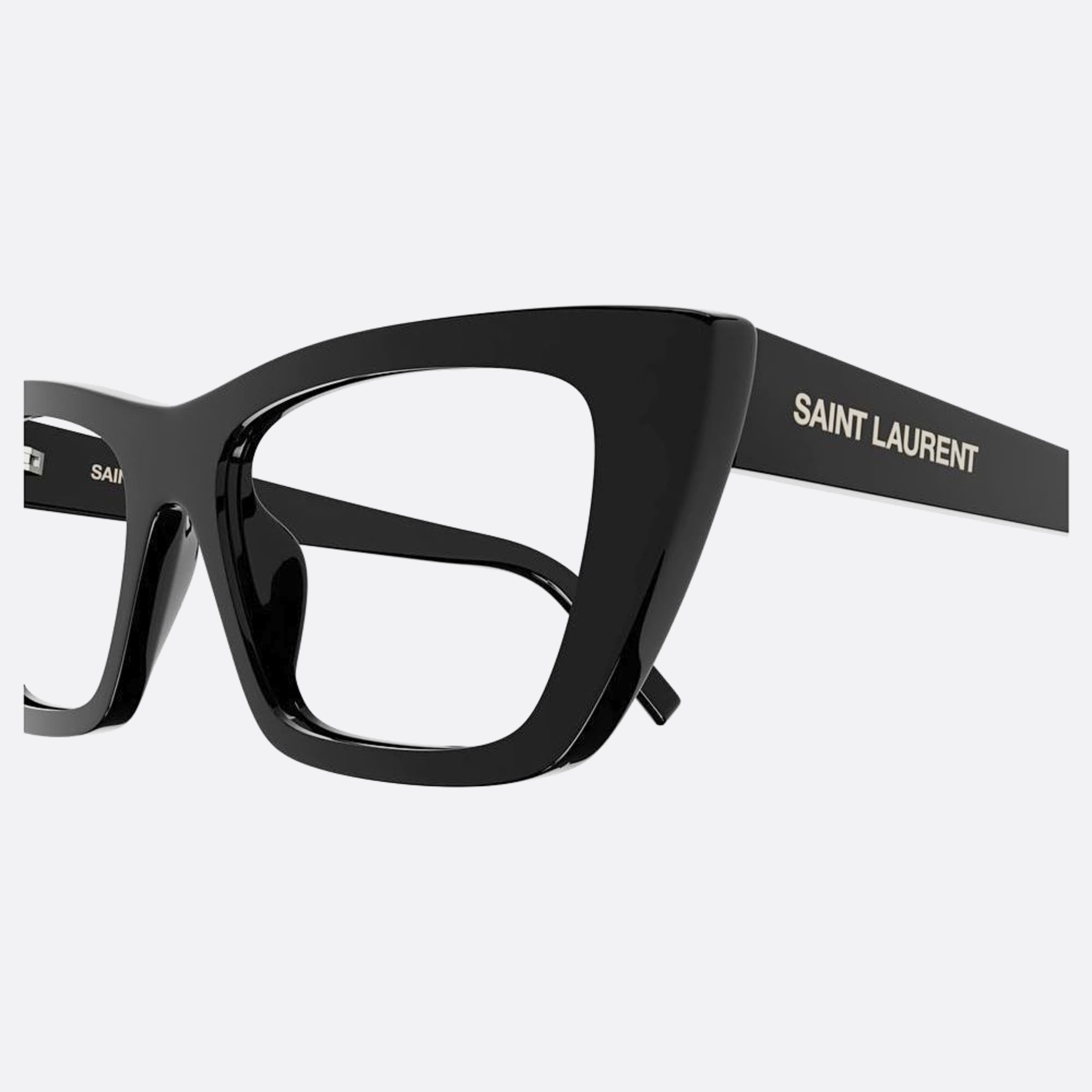 Saint 51mm Laurent Mica Opt Black Cat Eye Woman Eyeglasses - Detail View