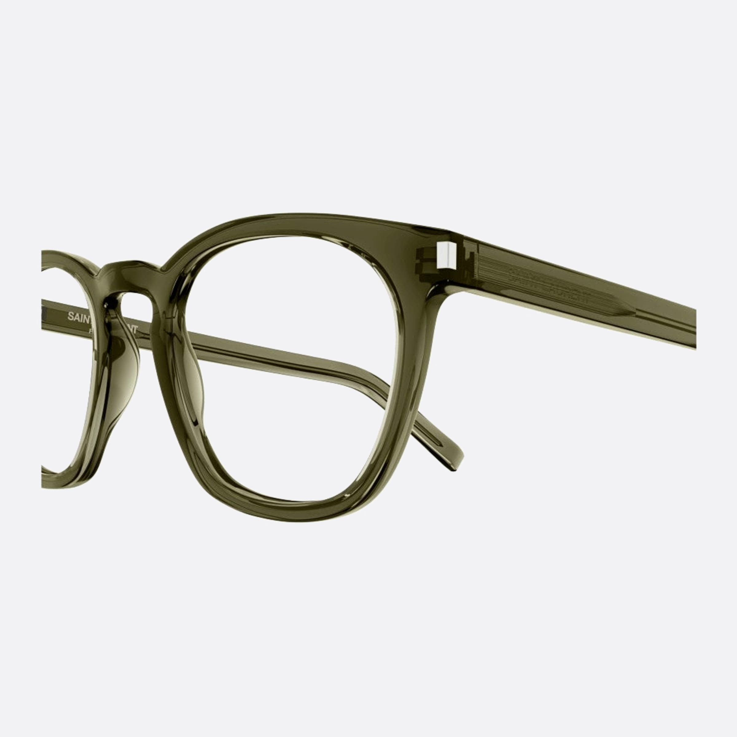 Saint 50mm Laurent Opt Tgn Green Pantos Unisex Eyeglasses - Detail View