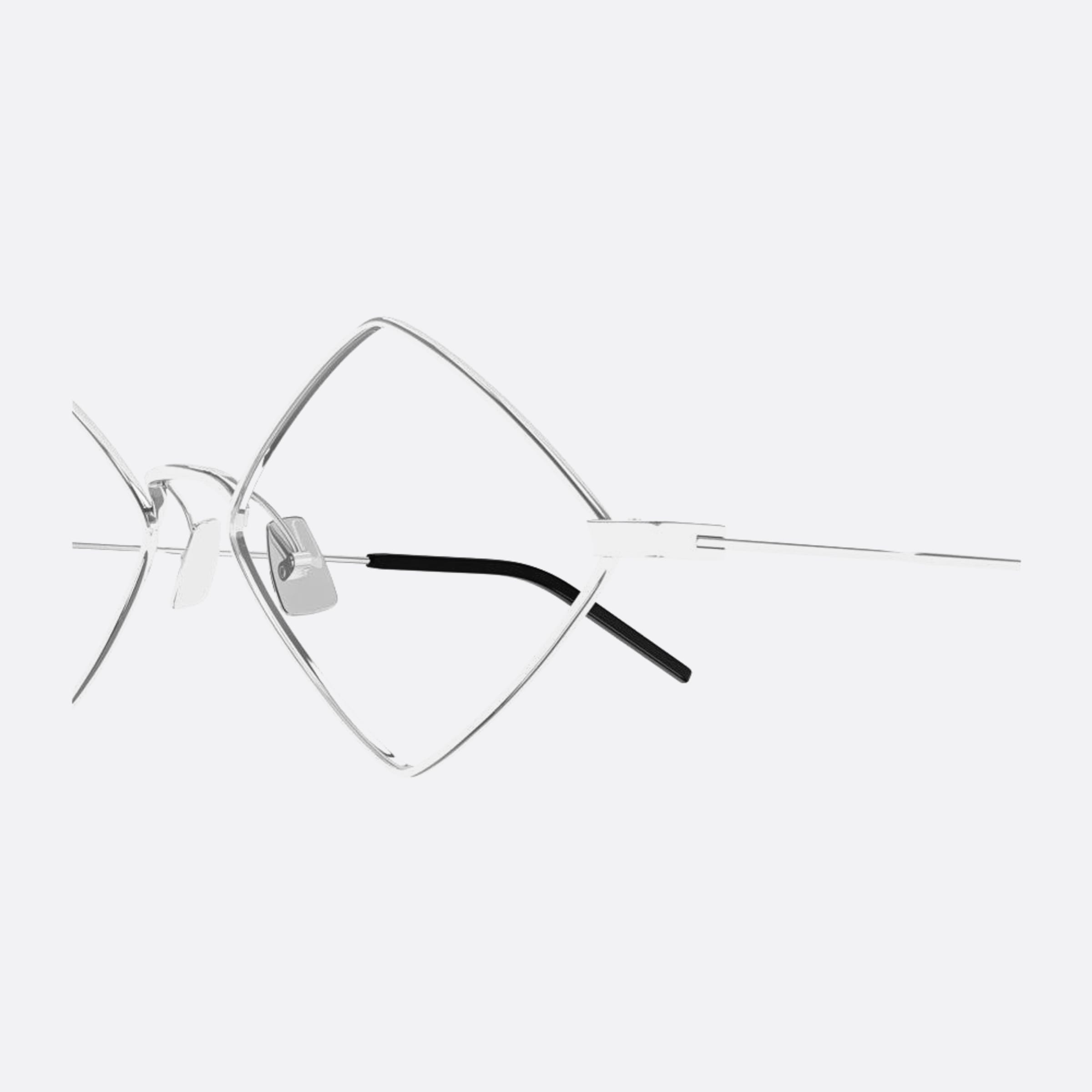 Saint 55mm Laurent Lisa Silver Geometric Woman Eyeglasses - Detail View