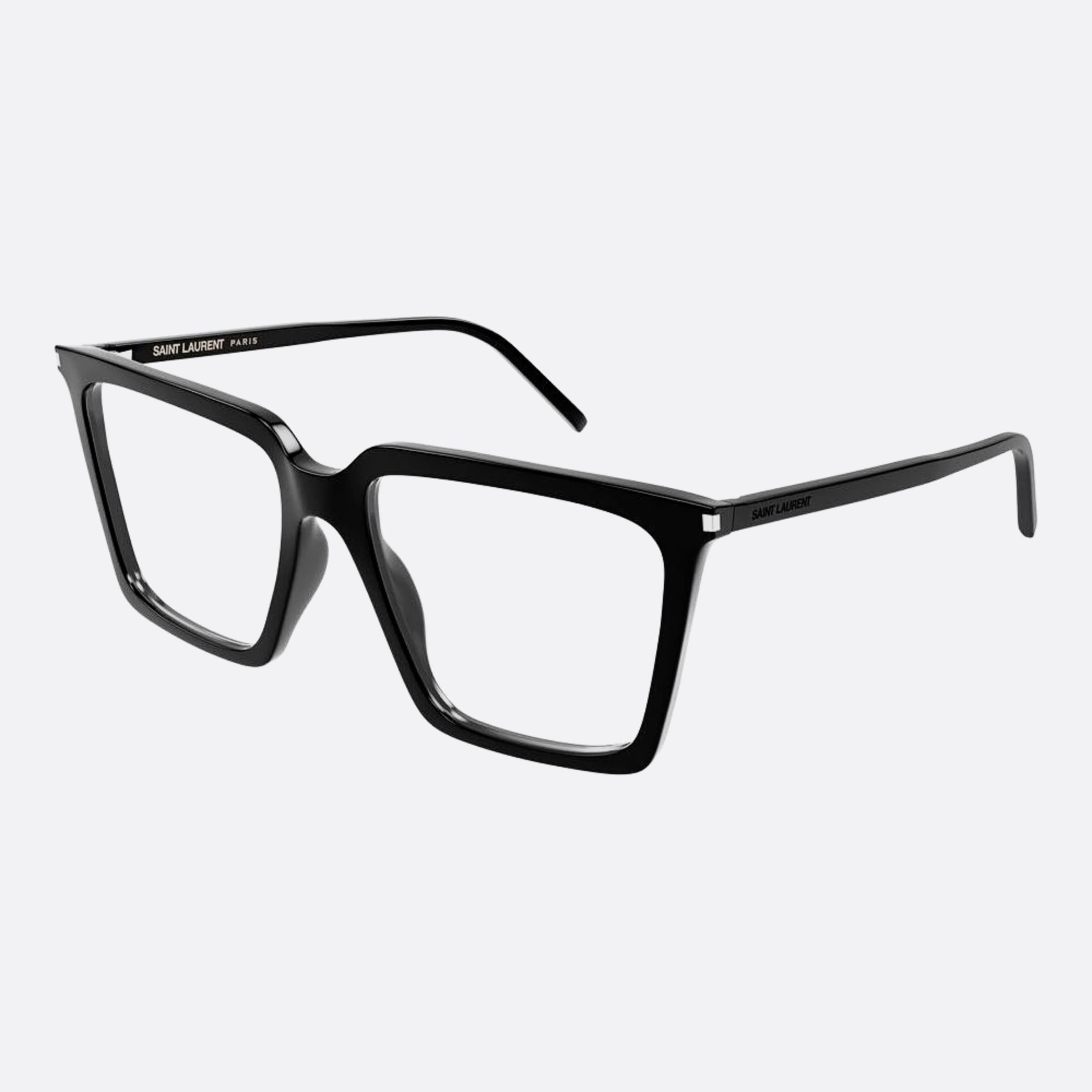 Saint 56mm Laurent Opt Black Geometric Woman Eyeglasses - Side View
