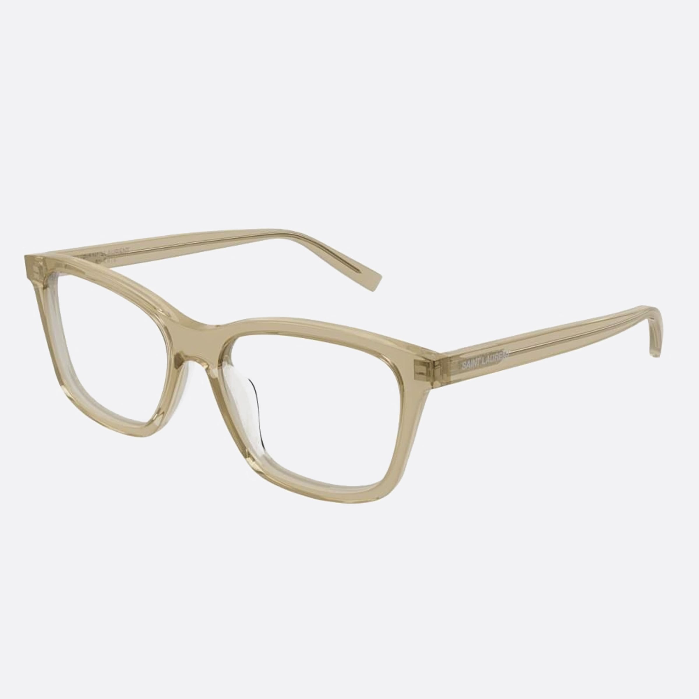 Saint 54mm Laurent Yellow Geometric Woman Eyeglasses - Side View