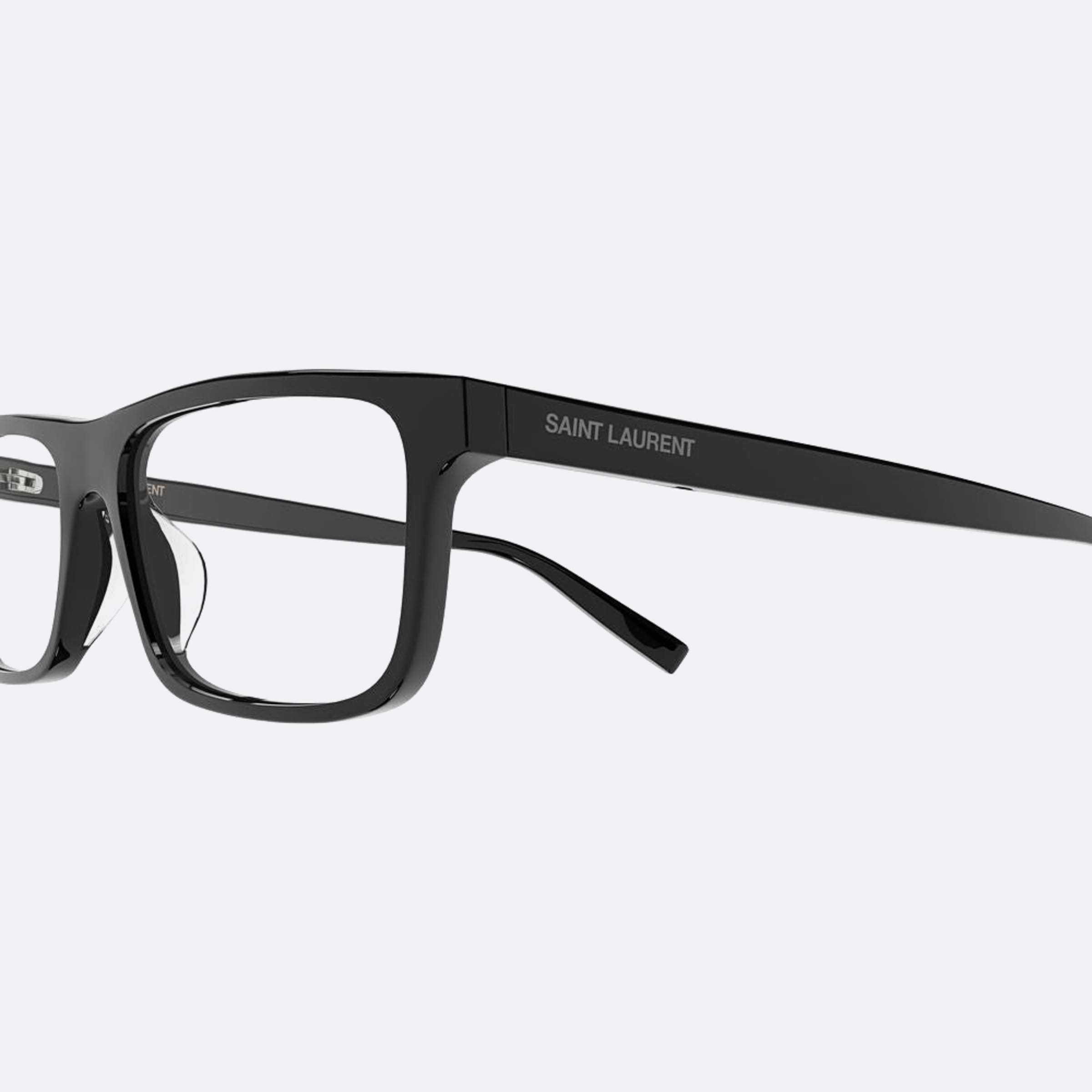 Saint 55mm Laurent Black Geometric Man Eyeglasses - Detail View
