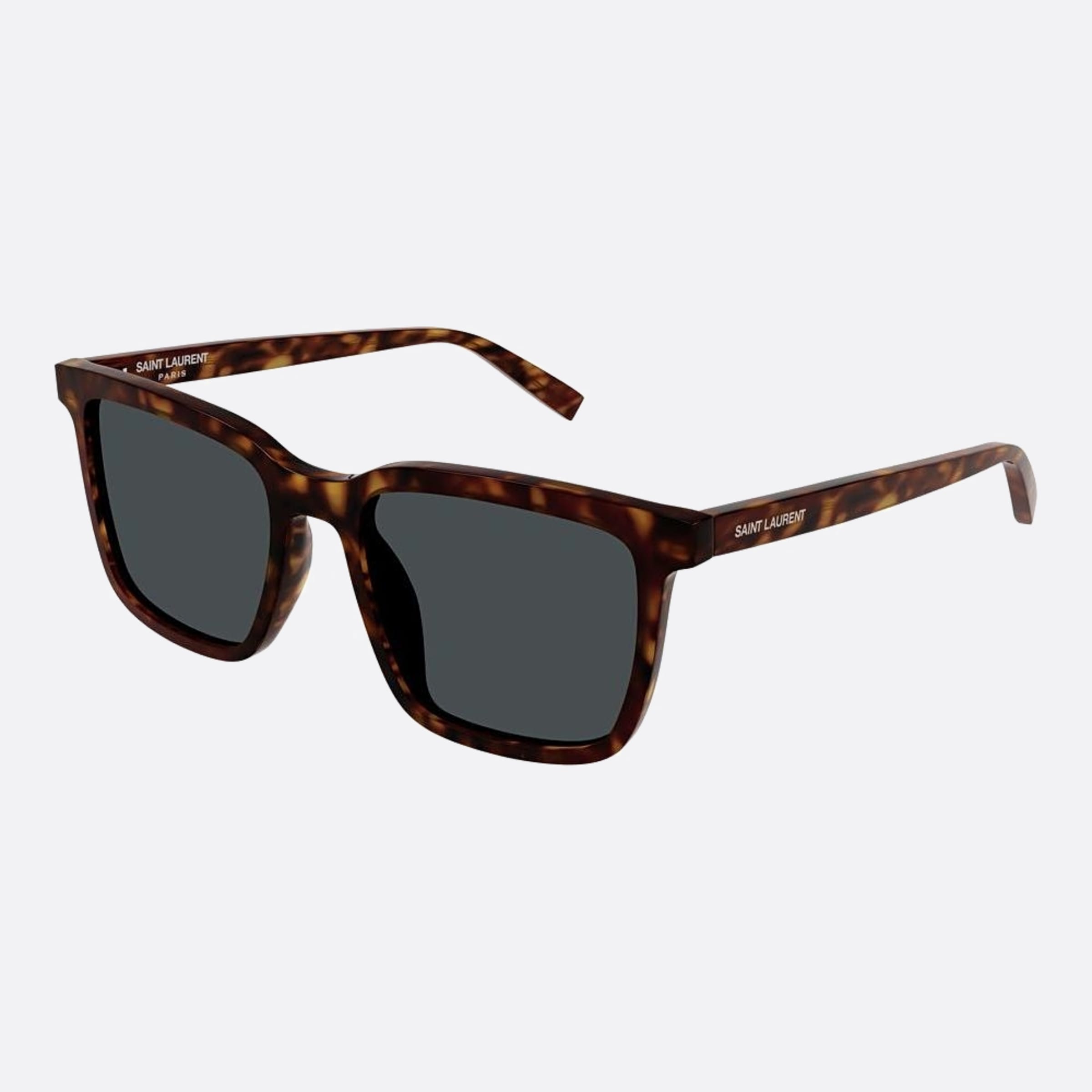 Saint 54mm Laurent Havana Geometric Men Sunglasses - Side View