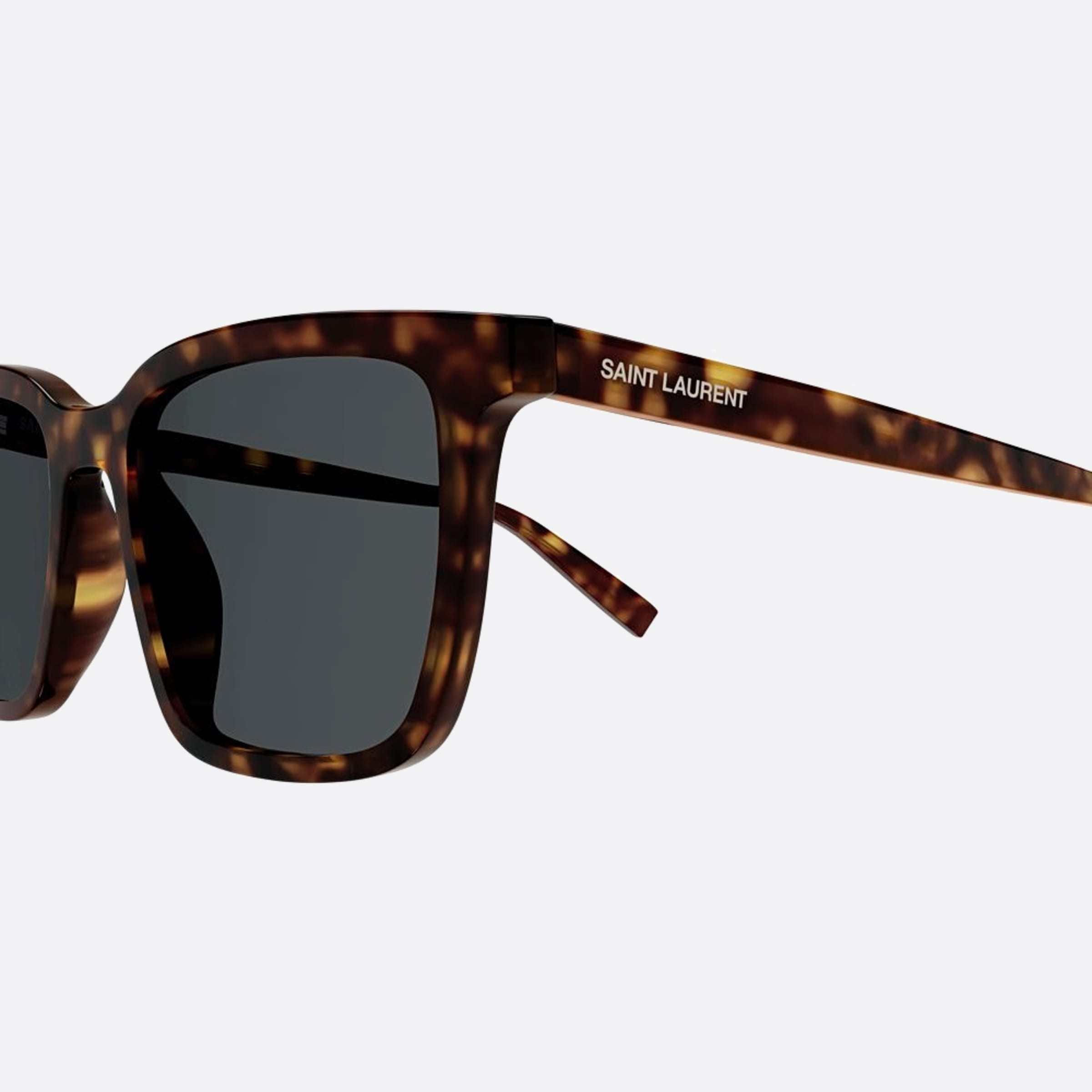 Saint 54mm Laurent Havana Geometric Men Sunglasses - Detail View