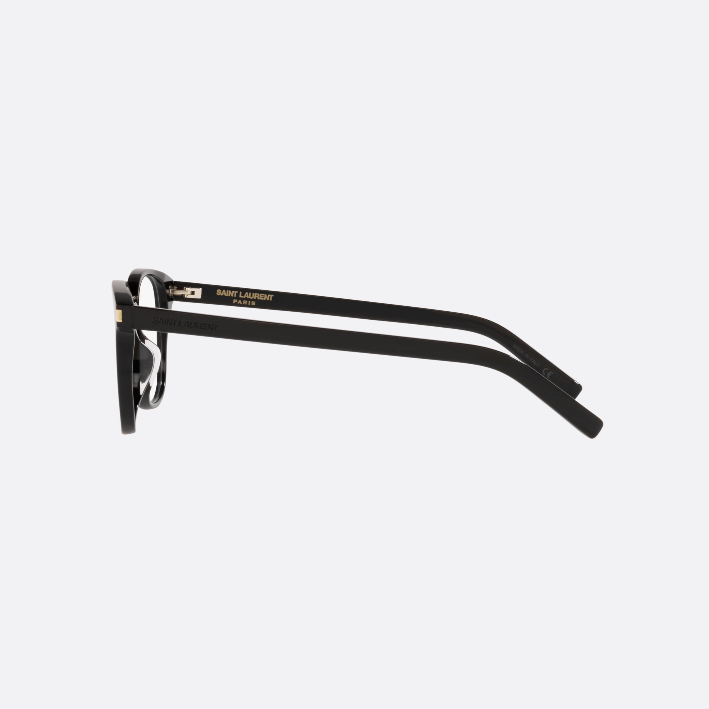 Saint 52mm Laurent Black Round Unisex Eyeglasses - Detail View