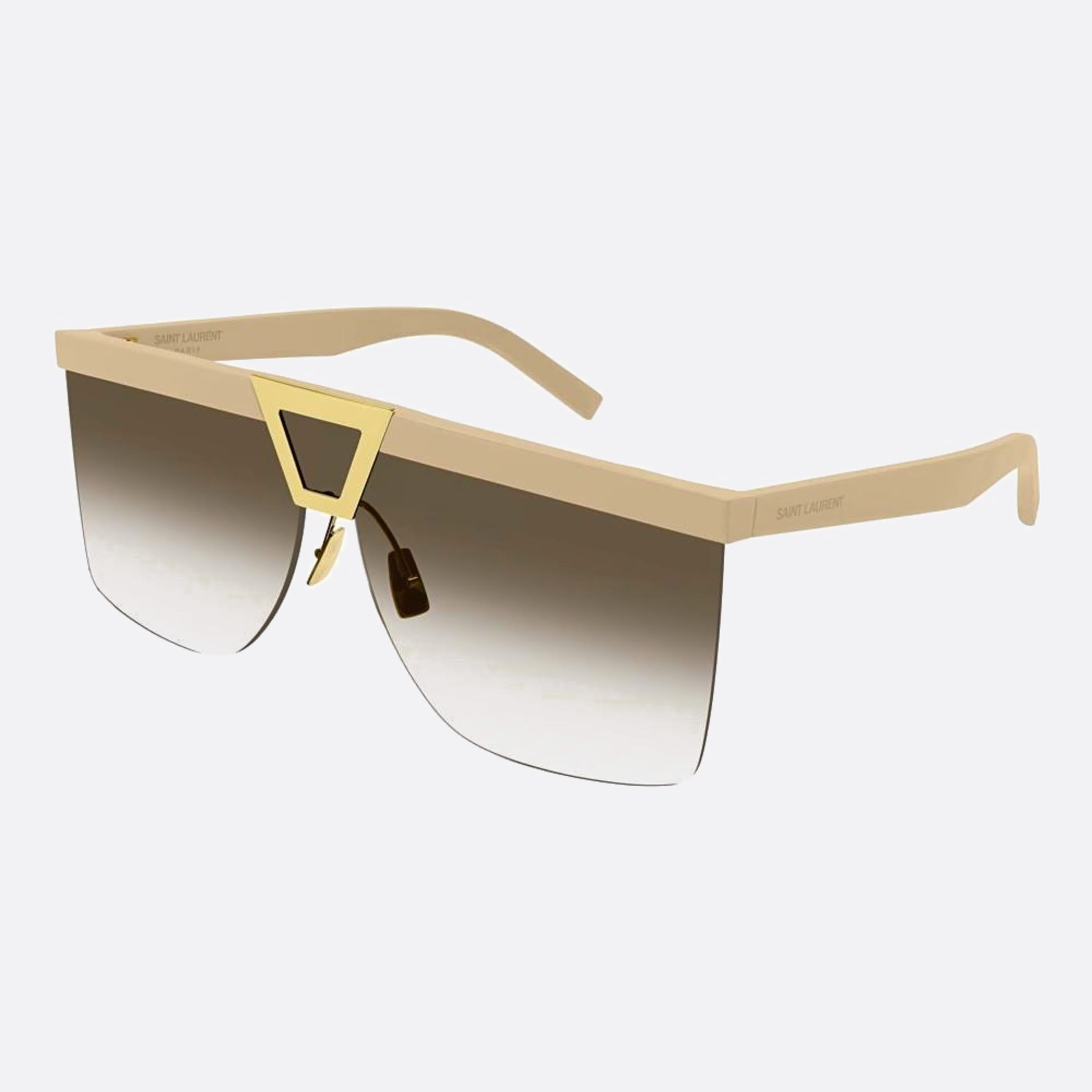 Saint 99mm Laurent Palace Bgm White Shield Woman Sunglasses - Side View