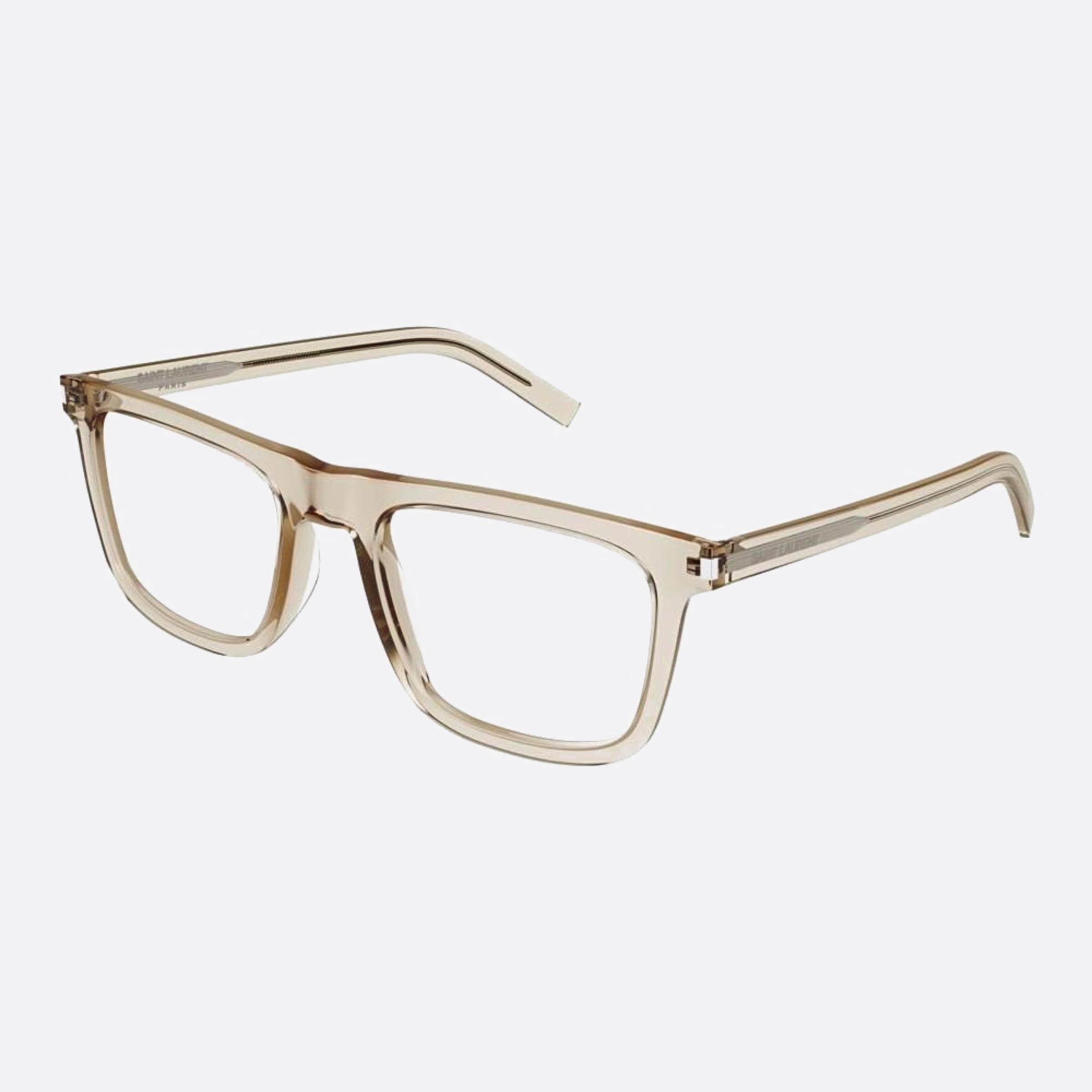 Saint 54mm Laurent Slim Opt Brown Geometric Man Eyeglasses - Side View
