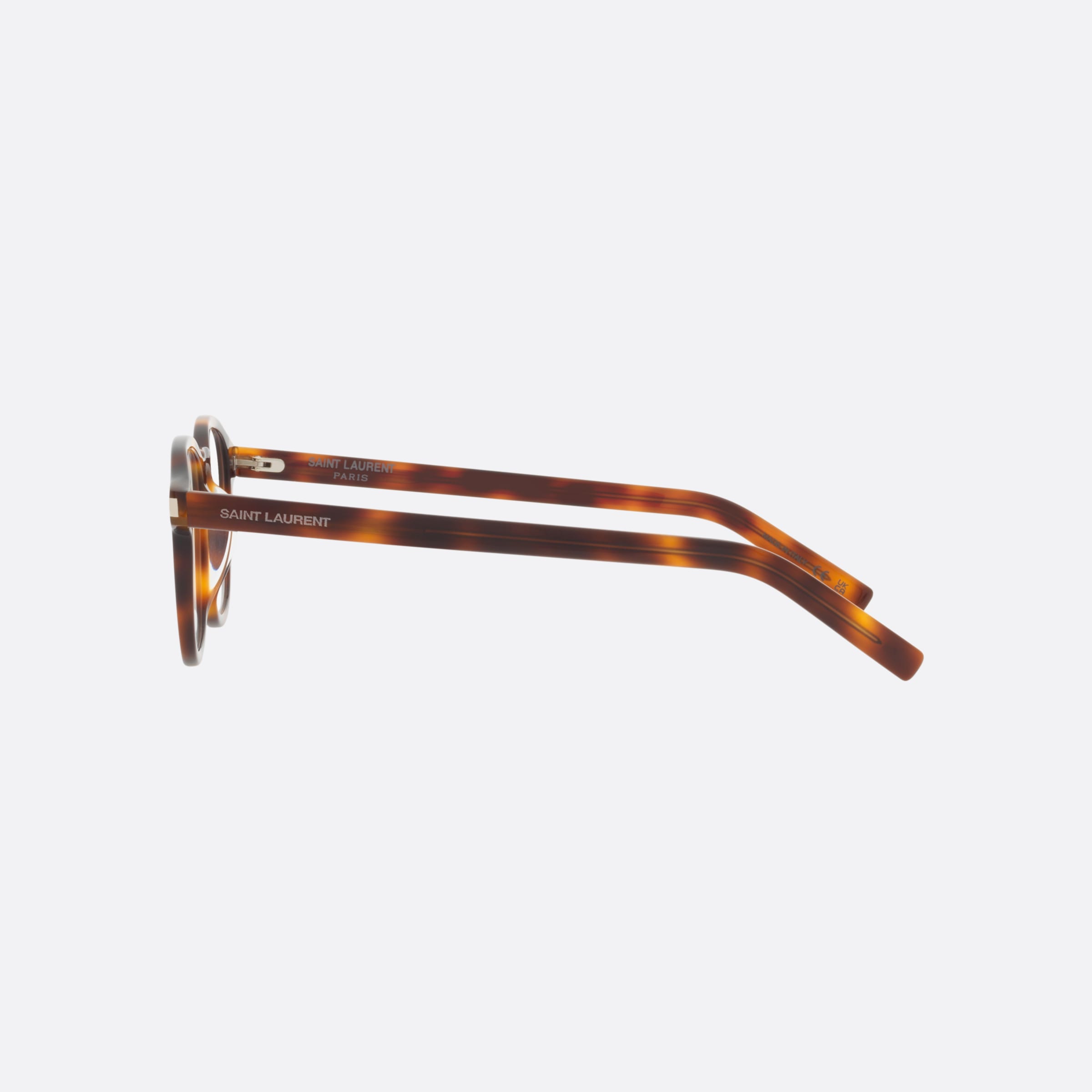 Saint 47mm Laurent Slim Opt Brown Round Man Eyeglasses - Detail View
