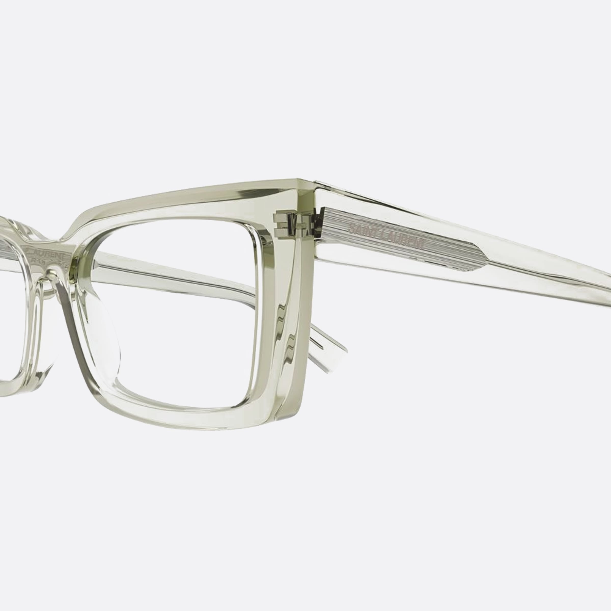 Saint 54mm Laurent Green Geometric Women Eyeglasses - Detail View