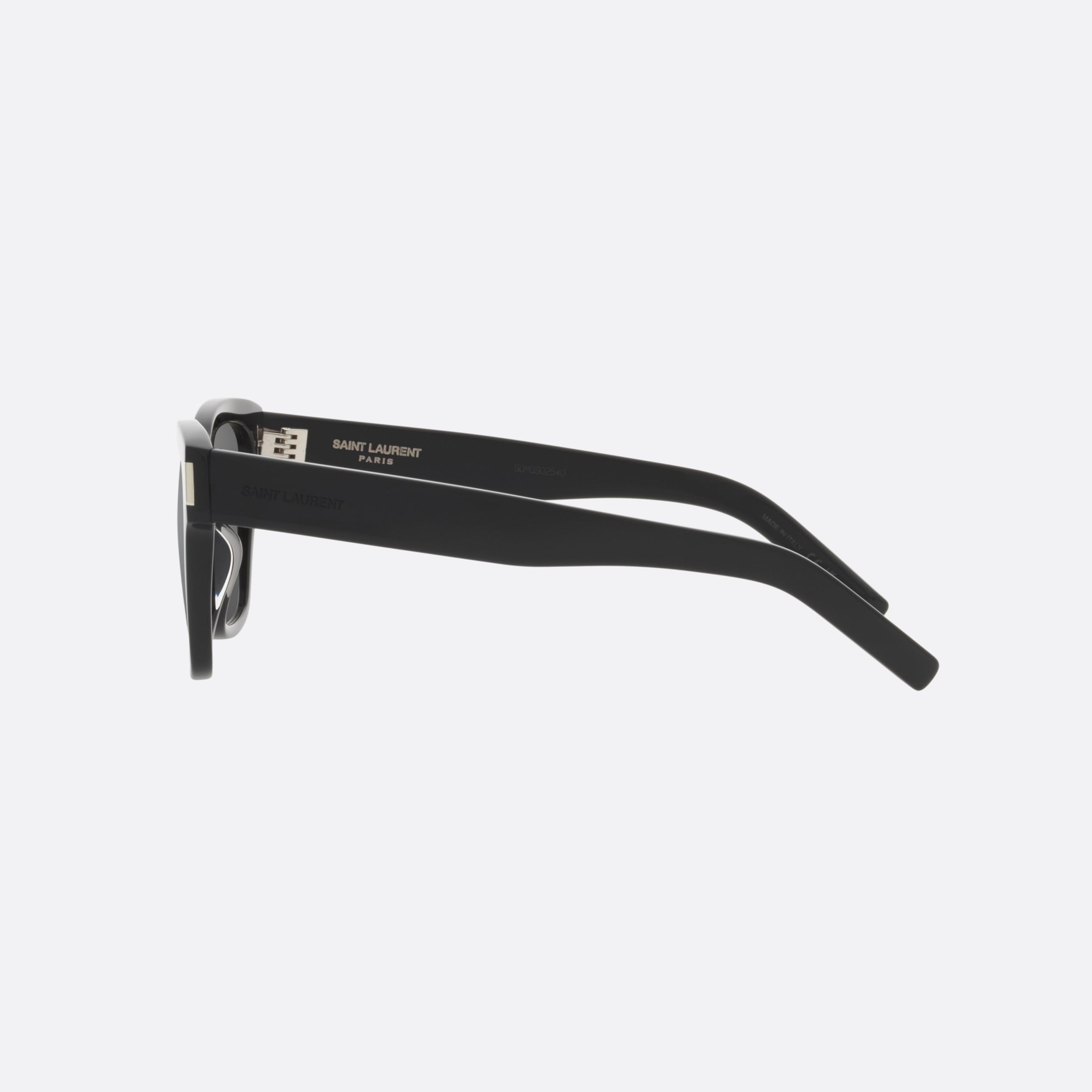 Saint 54mm Laurent Black Rectangular Unisex Sunglasses - Detail View