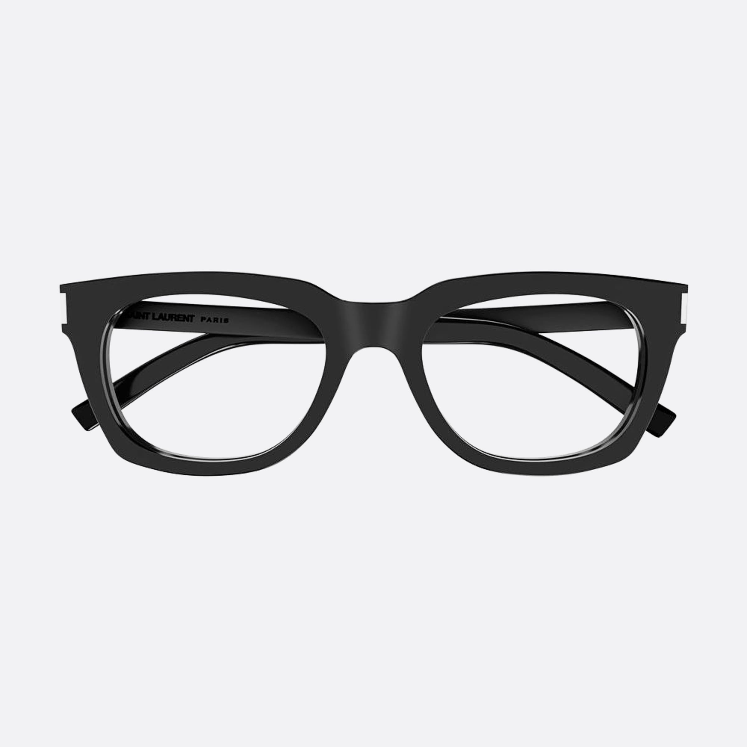 Saint 53mm Laurent Black Squared Men Eyeglasses - Detail View