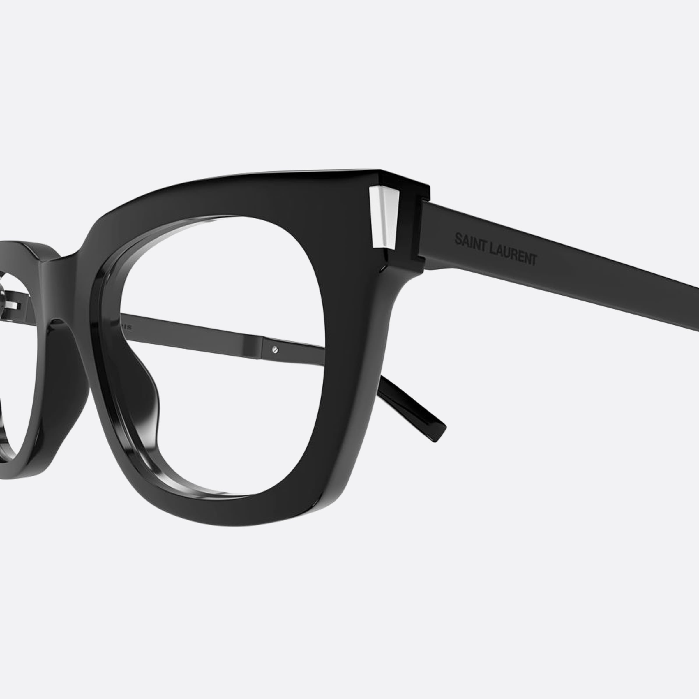 Saint 53mm Laurent Black Squared Men Eyeglasses - Lifestyle Shot