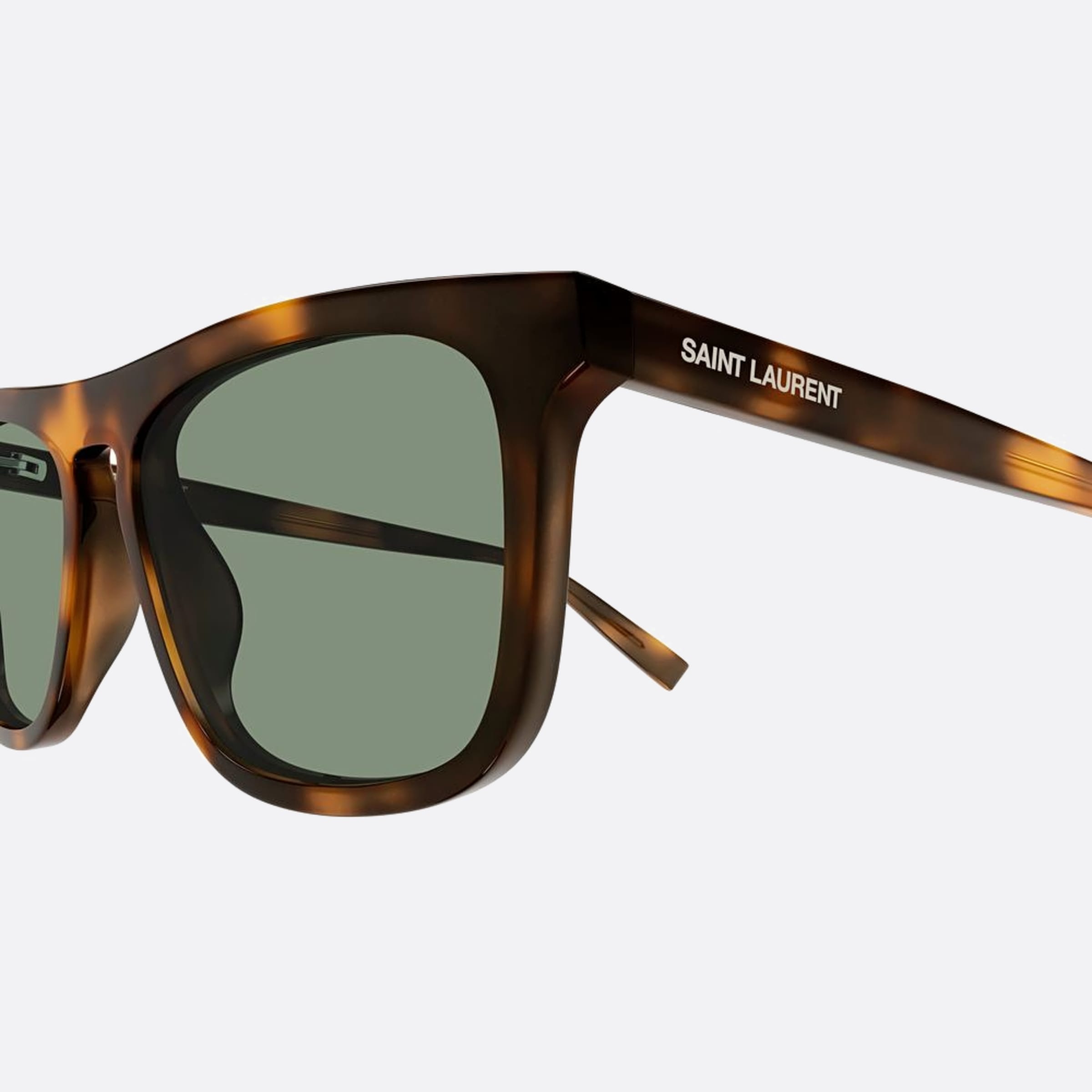 Saint 56mm Laurent Havana Squared Man Sunglasses - Detail View