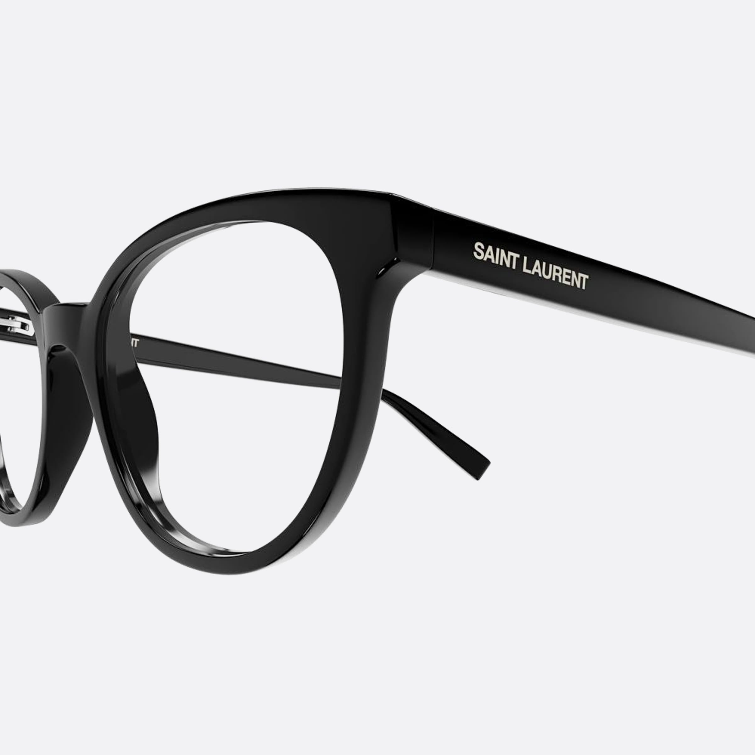 Saint 52mm Laurent Black Round Woman Eyeglasses - Detail View